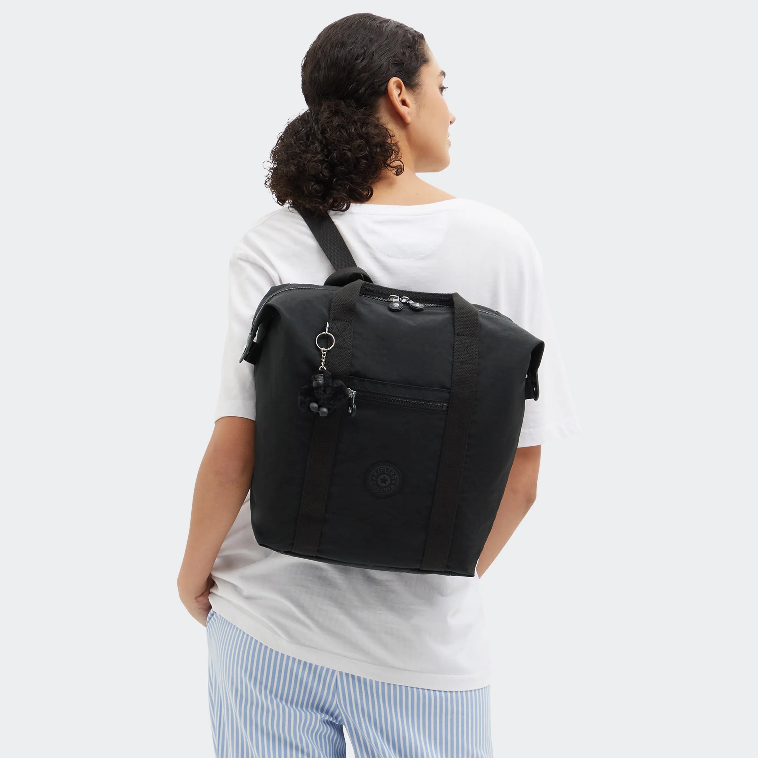 Kipling New Art Backpack in Black Noir — back view
