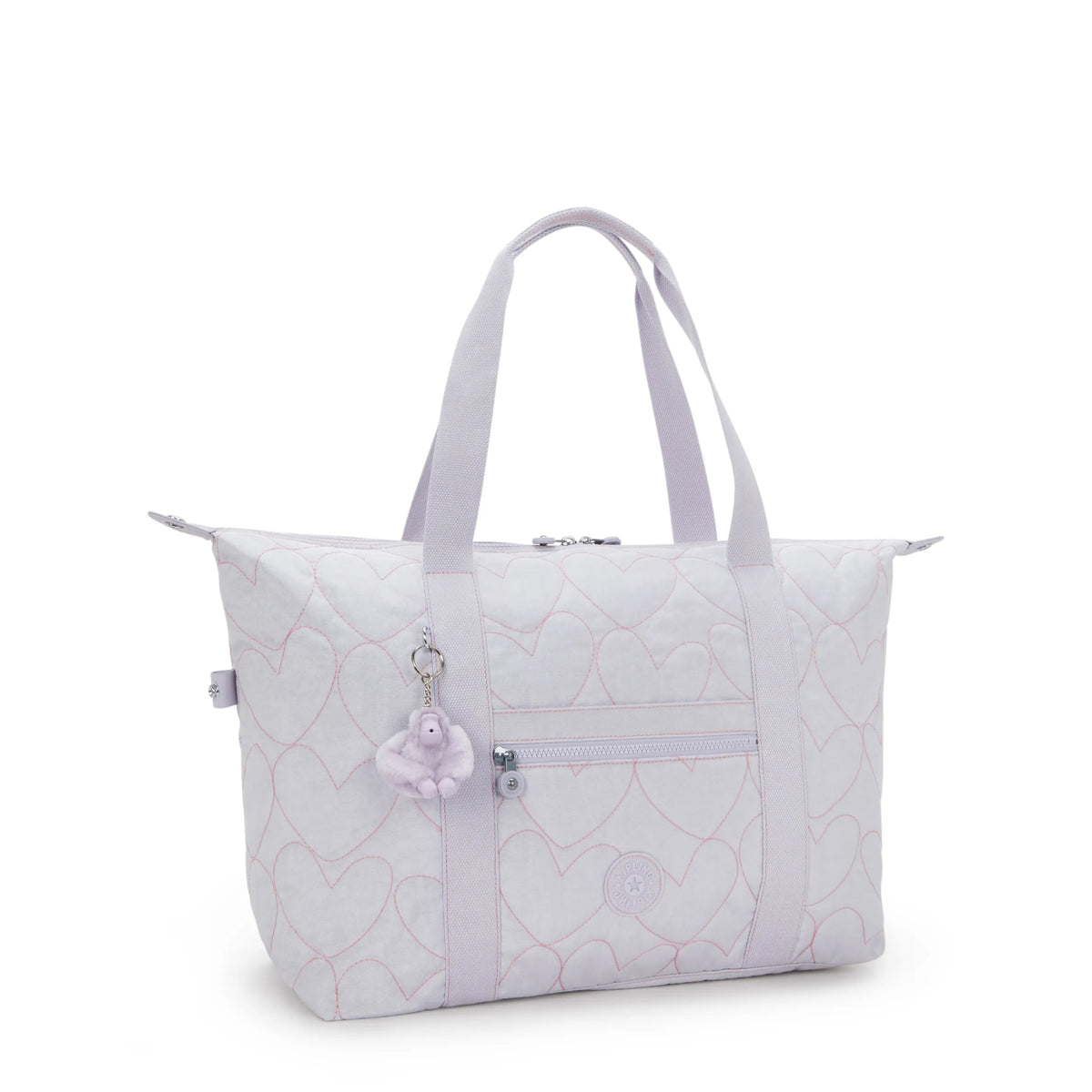 Kipling Art Medium Tote Bag in Hearts Shimmer — angle view 2