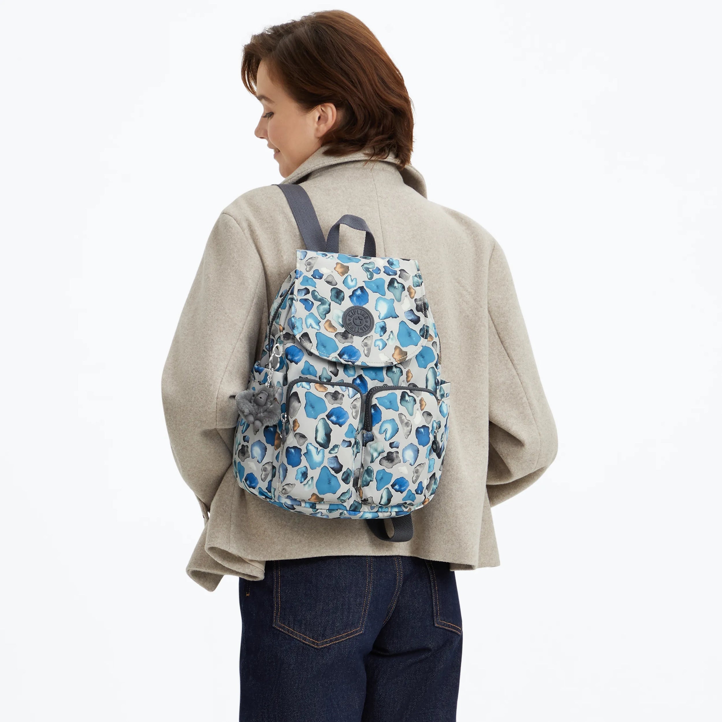 Kipling City Pocket S in Mineral Stone — back view