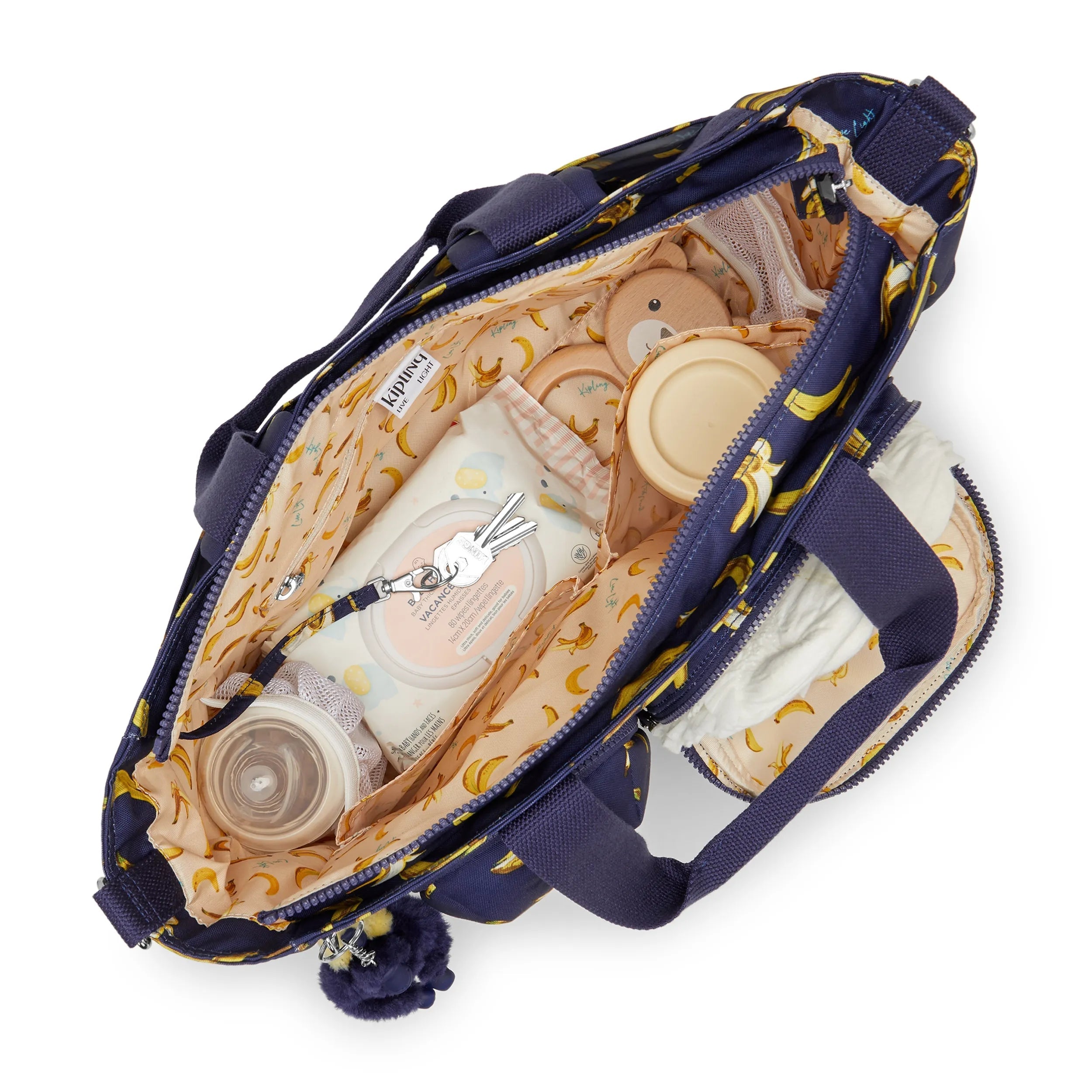 Kipling Babygear in Baby Banana Print — angle view 3