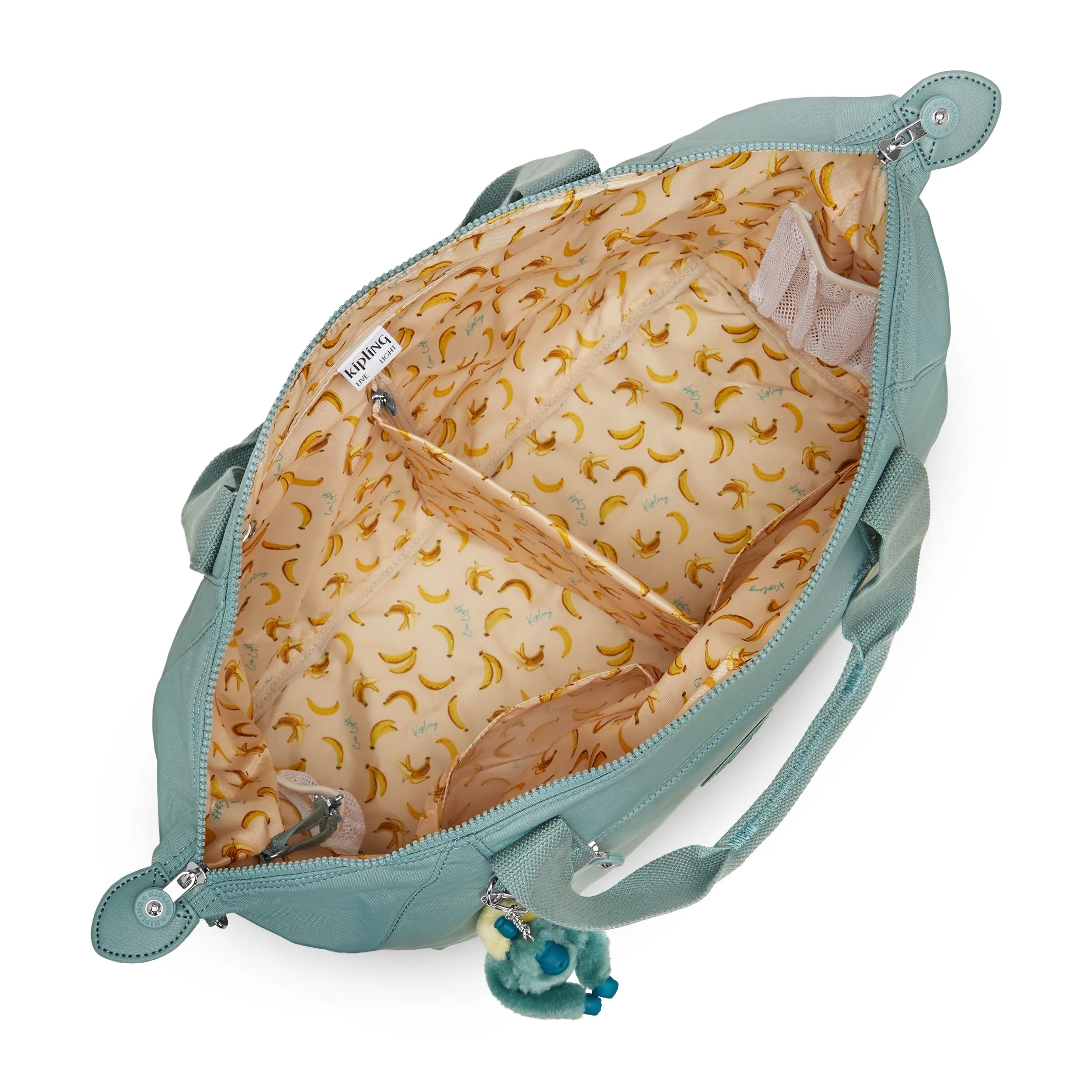 Kipling New Art M Babybag in Tiny Green Air — angle view 3