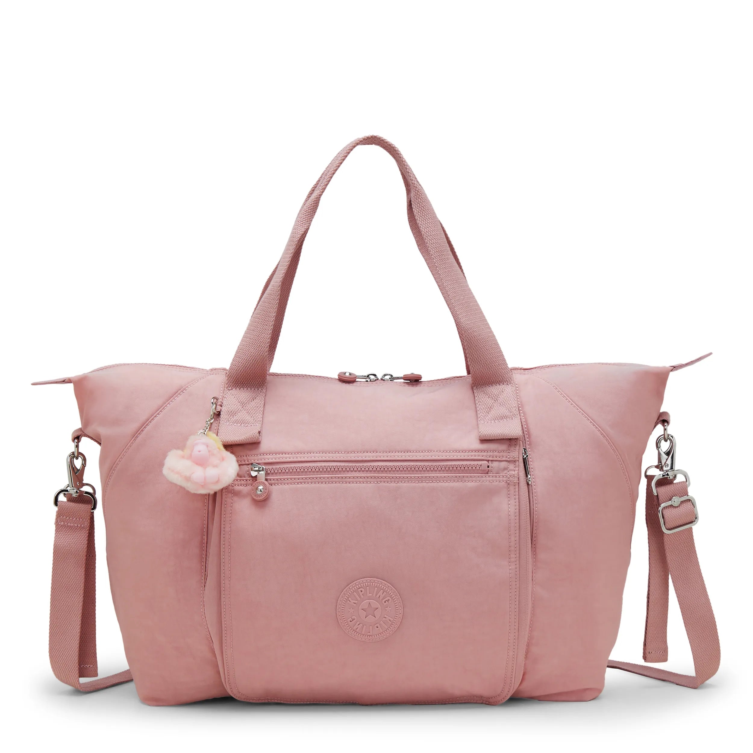 Kipling New Art M Babybag in Tiny Smoky Blush — front view