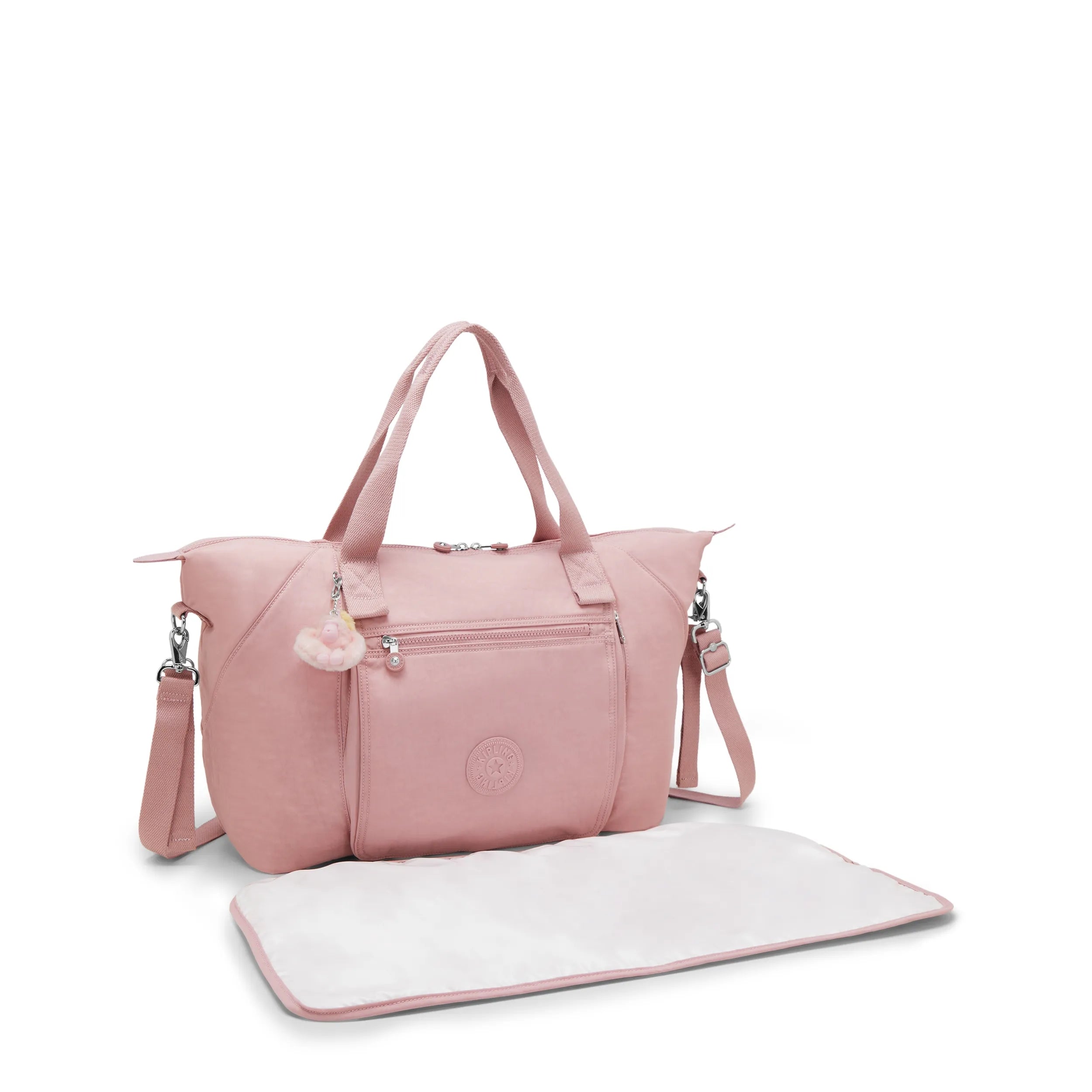 Kipling New Art M Babybag in Tiny Smoky Blush — angle view 3