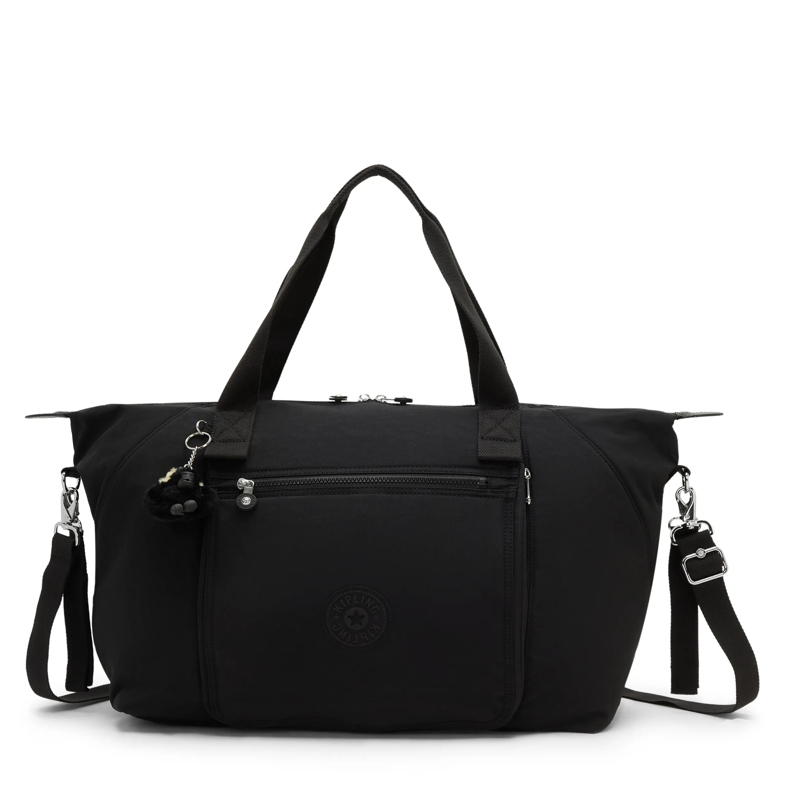 Kipling New Art M Babybag in Tiny Black Noir — front view