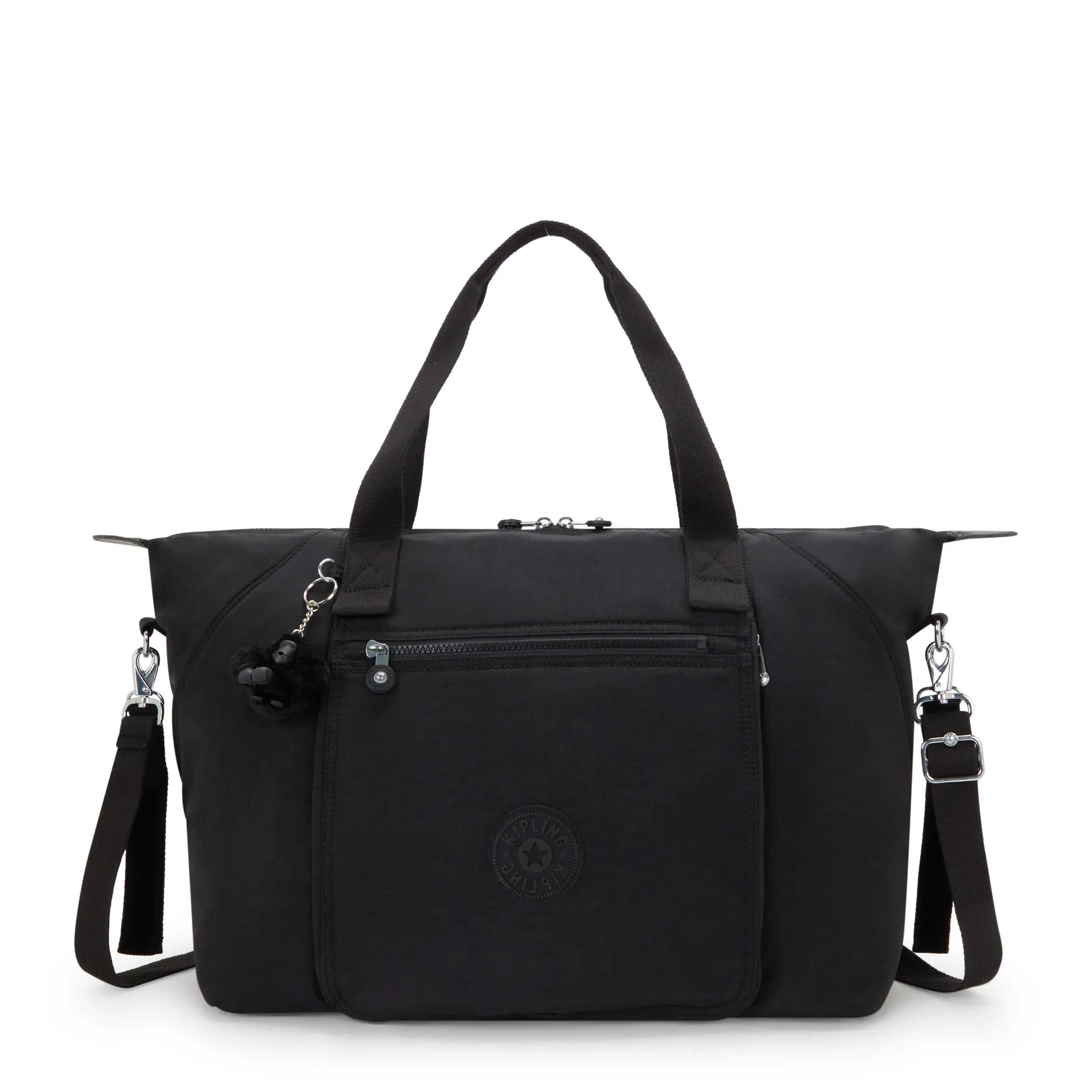 Kipling New Art M Babybag in Black Noir — front view
