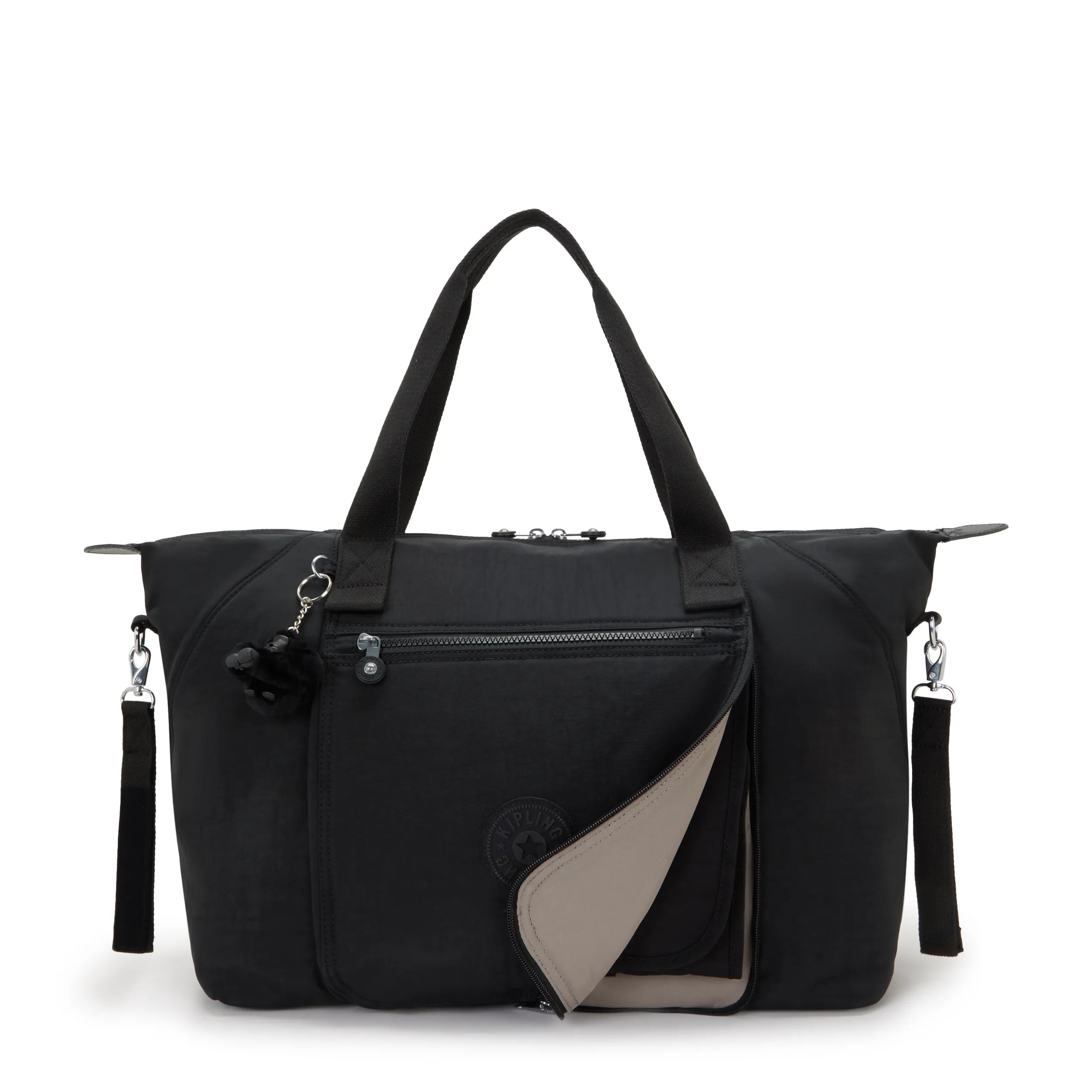 Kipling New Art M Babybag in Black Noir — detail view