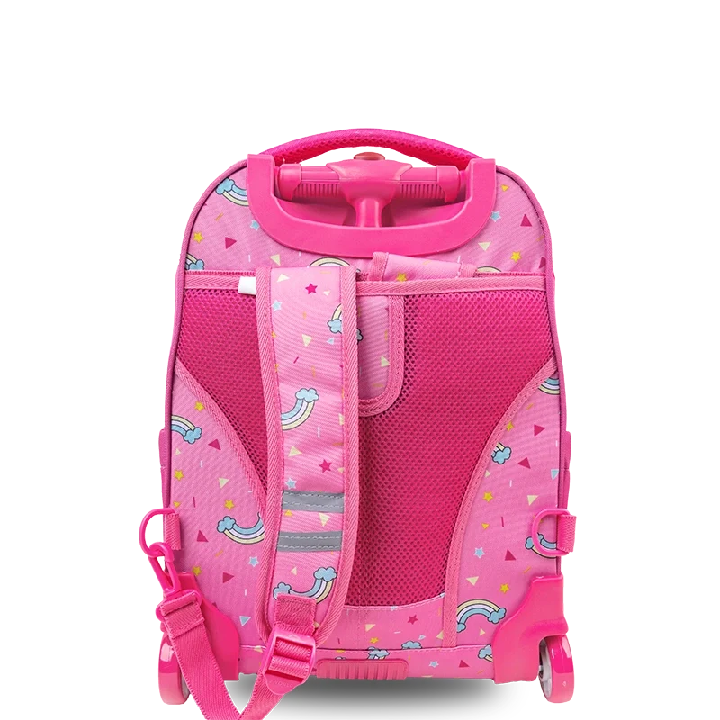 J World Sparkle Kids Rolling Backpack (15 Inch) in Unicorn — back view # color_Unicorn