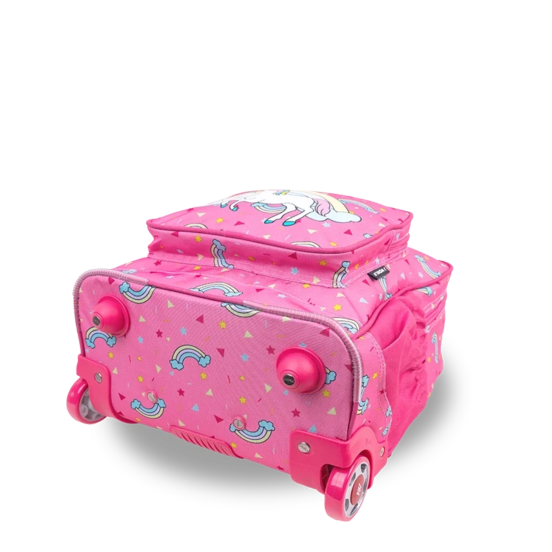 J World Sparkle Kids Rolling Backpack (15 Inch) in Unicorn — angle view 3 # color_Unicorn