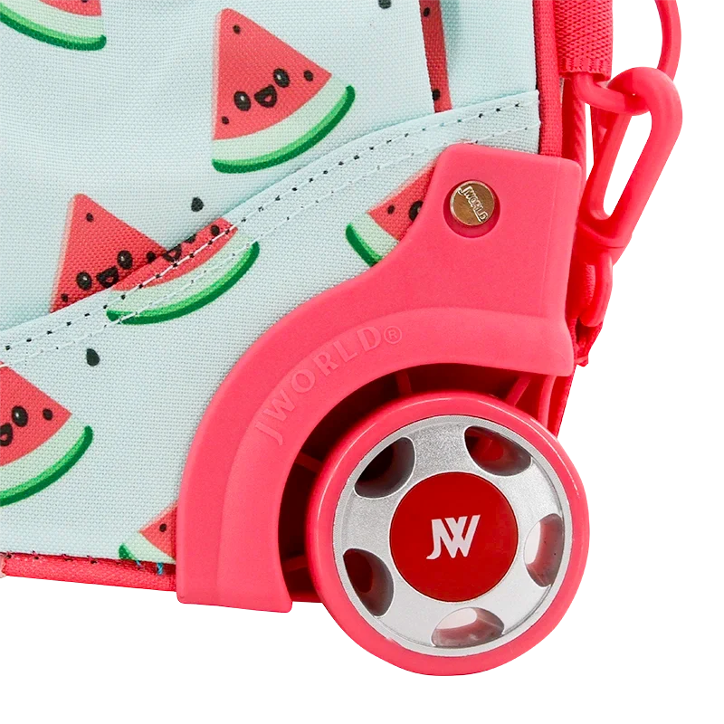 J World Sparkle Kids Rolling Backpack (15 Inch) in Watermelon — detail view 3 # color_Watermelon