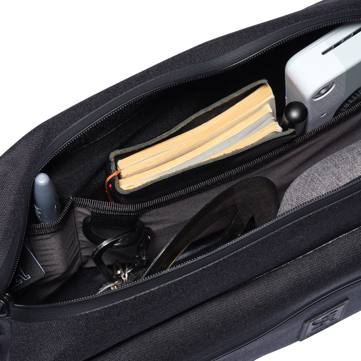 Chrome Industries Kadet WP Sling Bag 9L in Black — interior view 2
