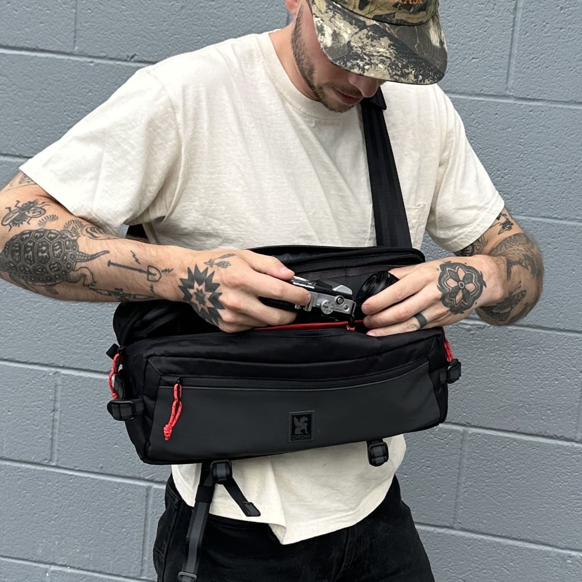 Chrome Industries Kadet Photo Insert in Black X — lifestyle