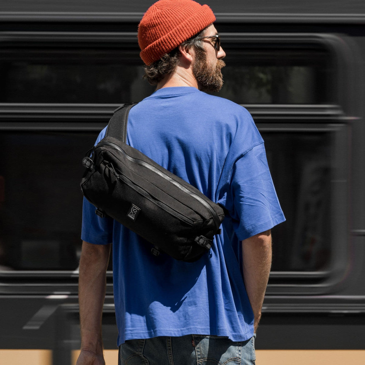 Chrome Industries Kadet Sling Bag 9L in Black — lifestyle