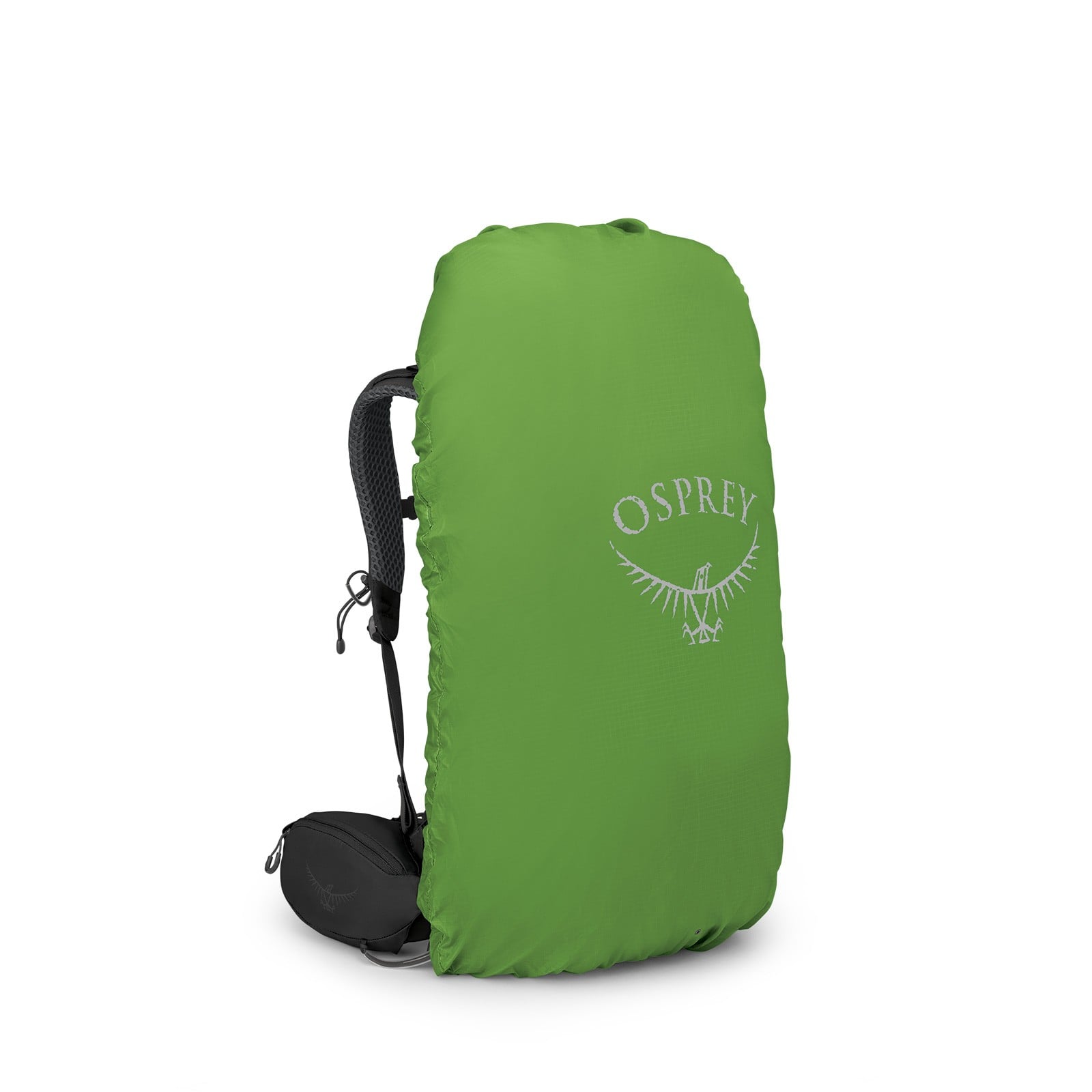 Osprey Kestrel 38 Backpacking Pack 38L in Black — angle view 4