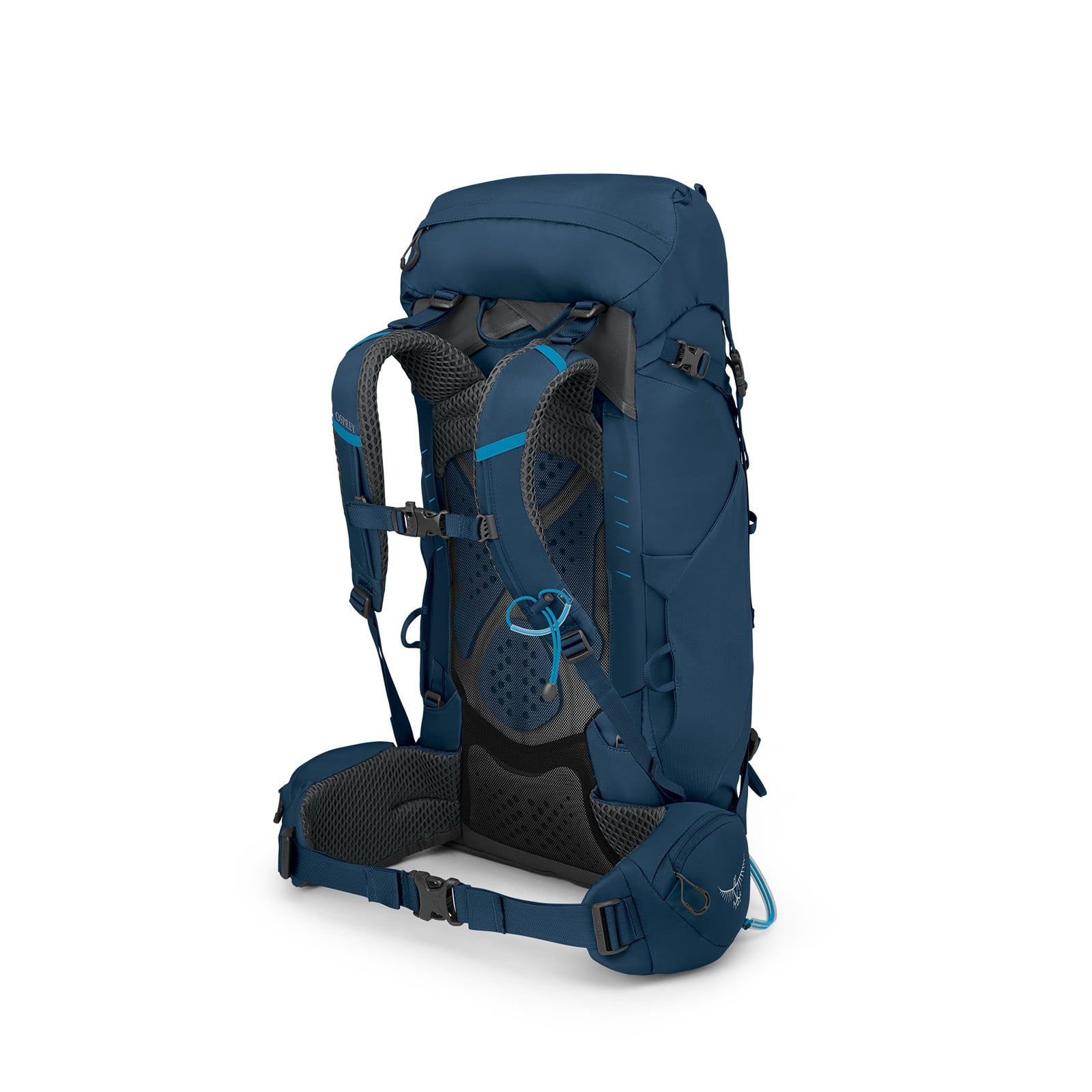 Osprey Kestrel 38 Backpacking Pack 38L in Atlas Blue — angle view 3