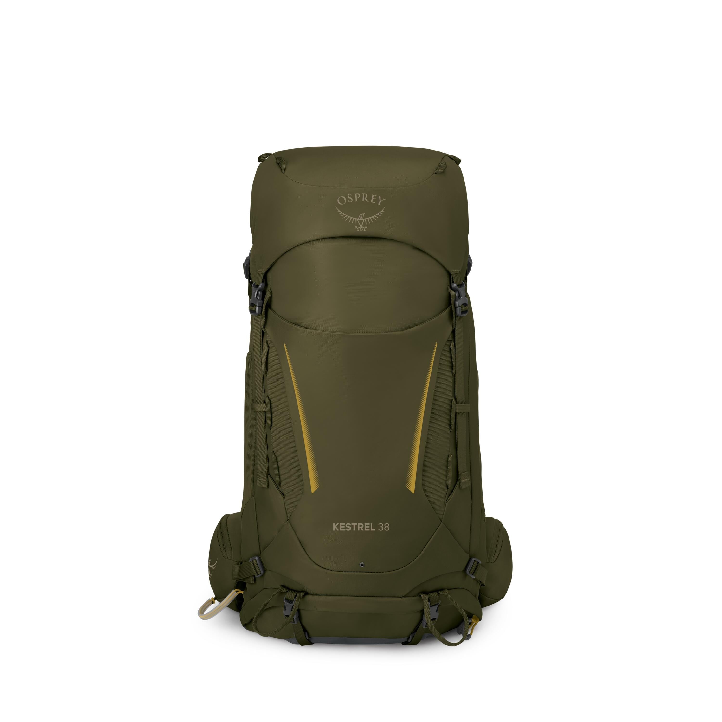 Osprey Kestrel 38 Backpacking Pack 38L in Moss Green — front view