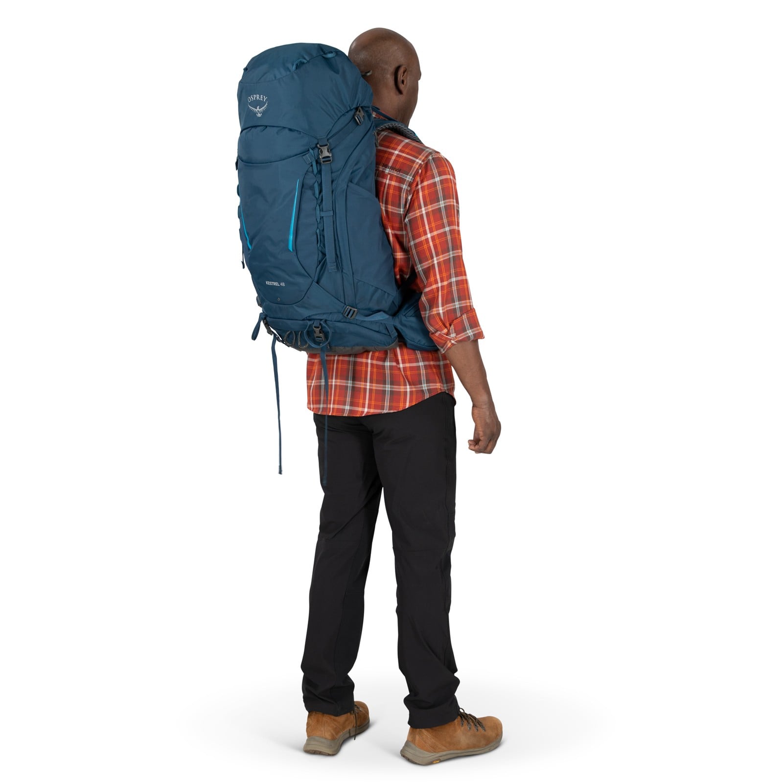 Osprey Kestrel 48 Backpacking Pack 48L in Atlas Blue — lifestyle 2
