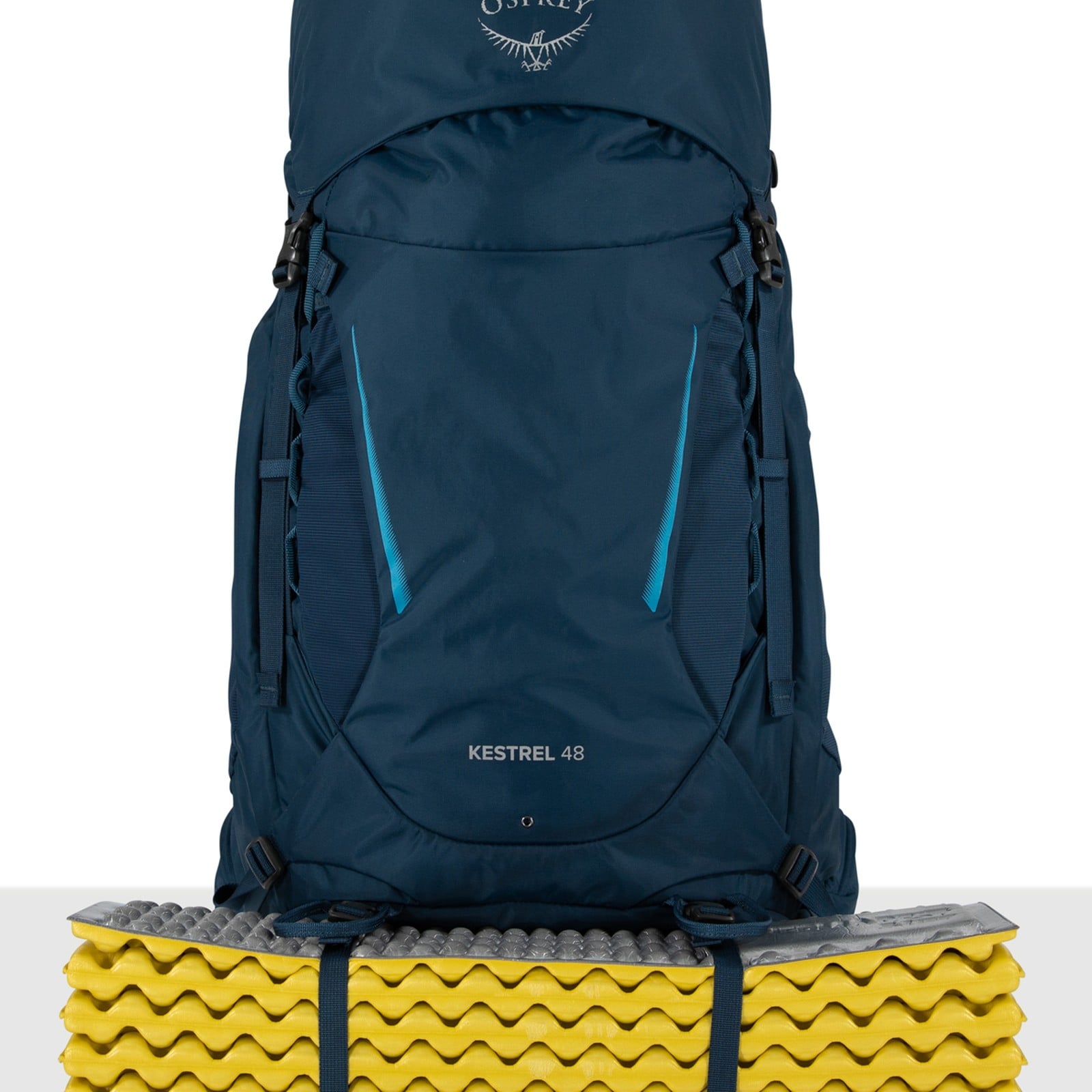 Osprey Kestrel 48 Backpacking Pack 48L in Atlas Blue — detail view 2