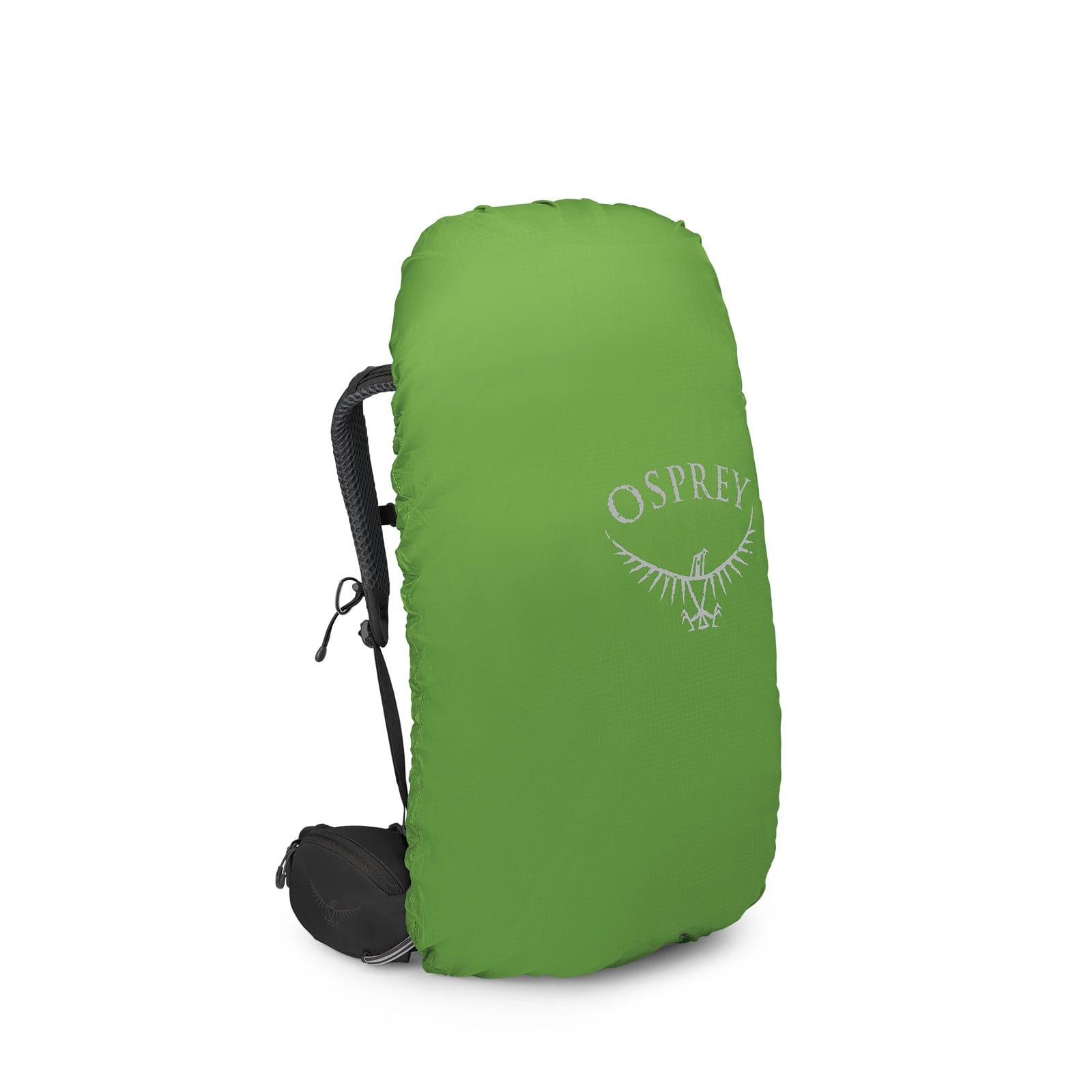 Osprey Kestrel 48 Backpacking Pack 48L in Black — angle view 4