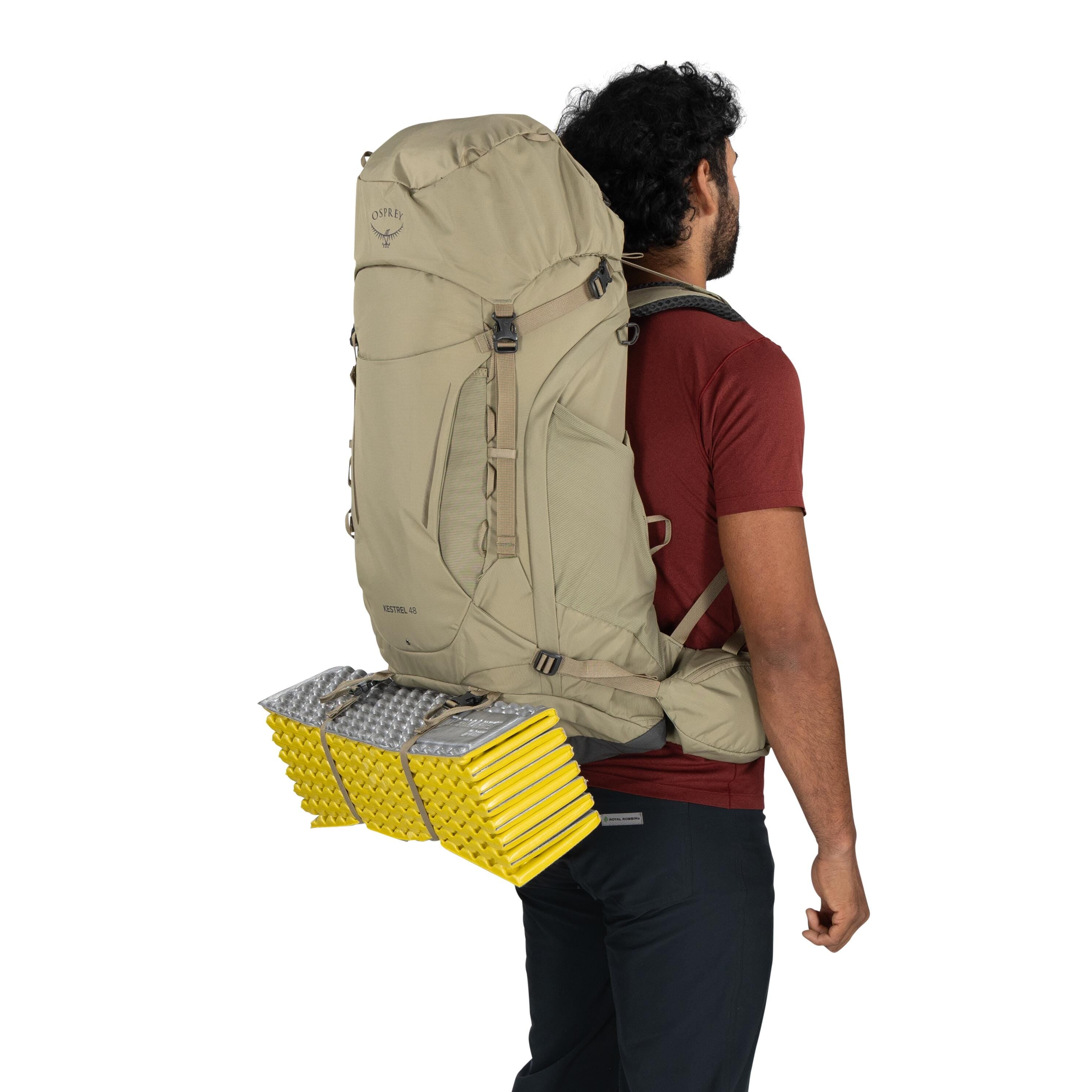 Osprey Kestrel 48 Backpacking Pack 48L in Olive Tan — detail view 3