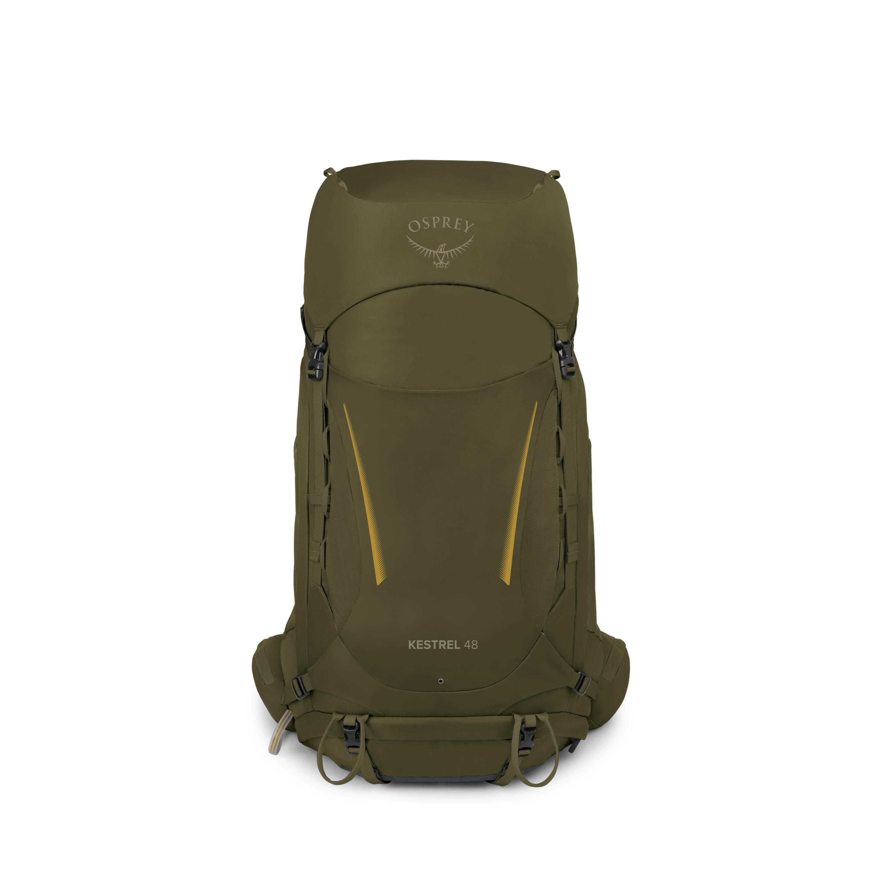 Osprey Kestrel 48 Backpacking Pack 48L in Moss Green — front view