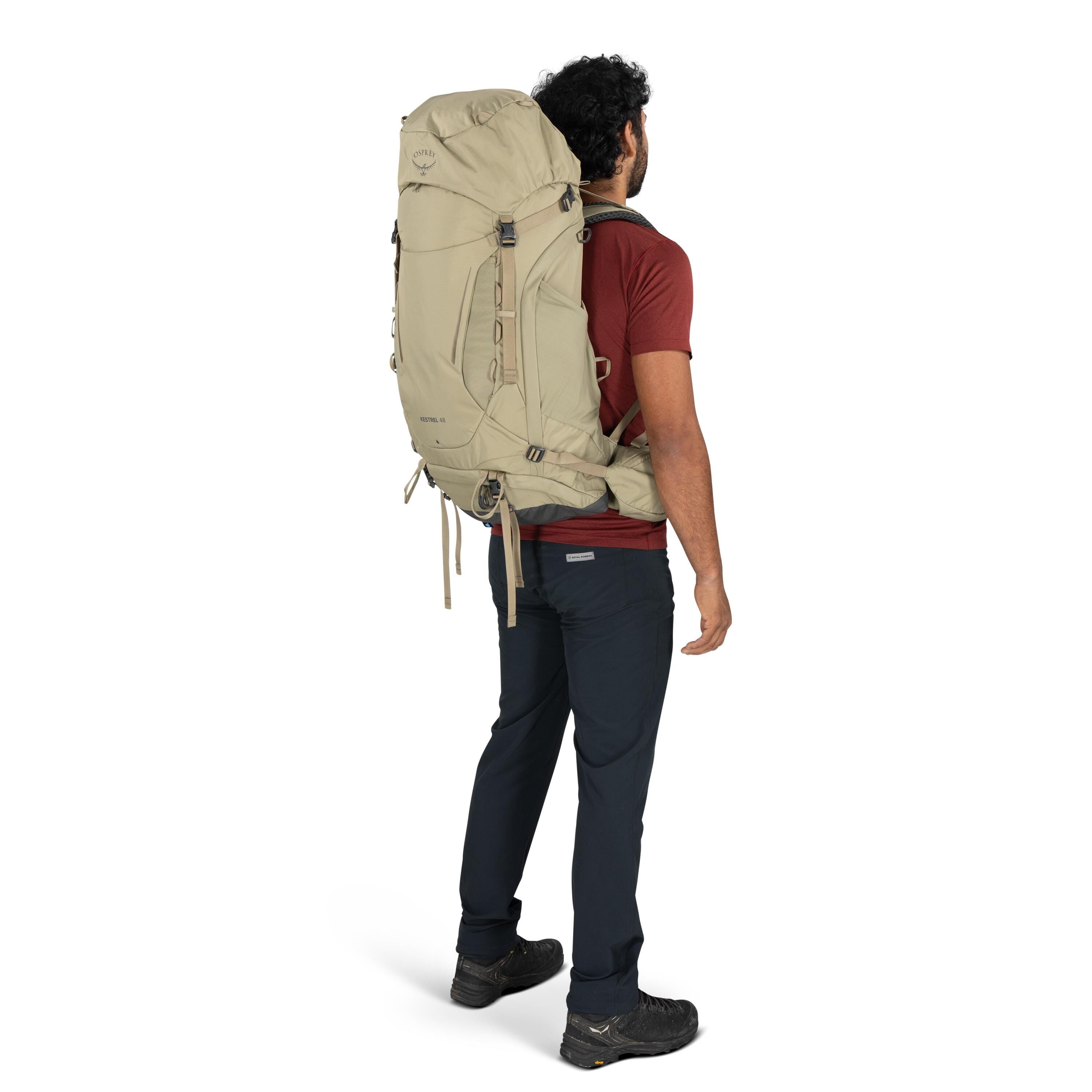 Osprey Kestrel 48 Backpacking Pack 48L in Olive Tan — lifestyle 2