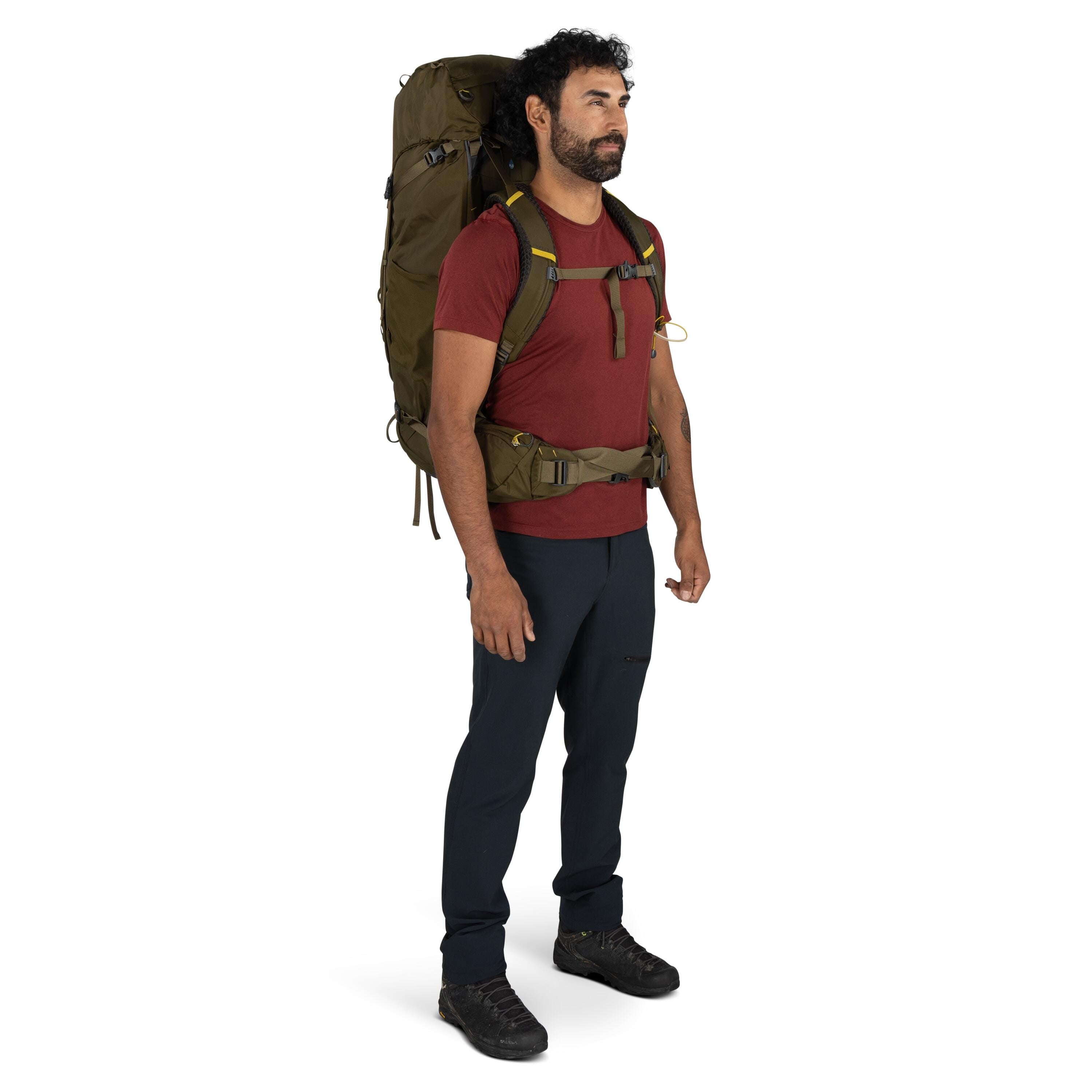 Osprey Kestrel 58 Backpacking Pack 58L in Moss Green — lifestyle
