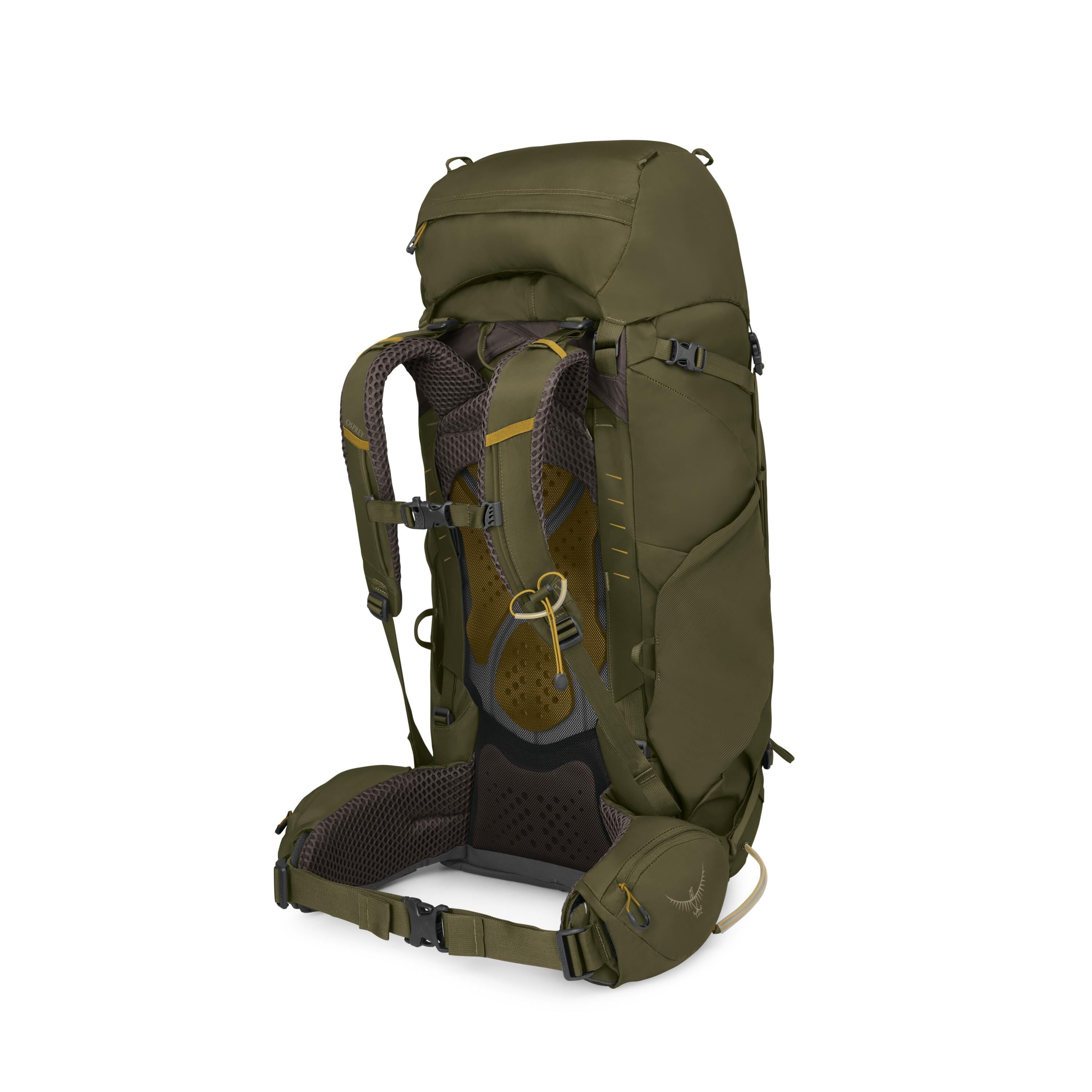 Osprey Kestrel 58 Backpacking Pack 58L in Moss Green — angle view 3