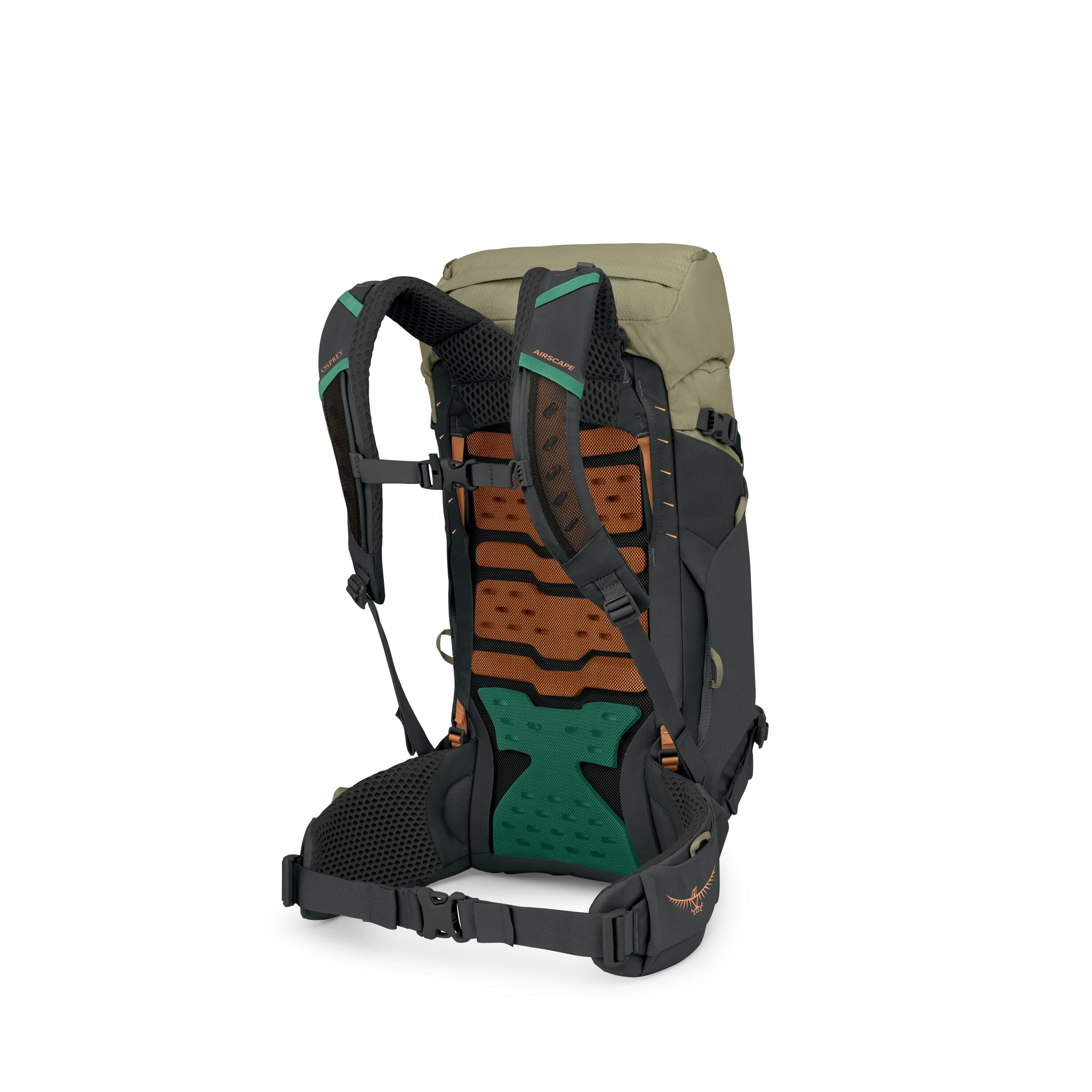Osprey Kestrel LT 28 Hiking Backpack 28L in Olive Tan — angle view 3