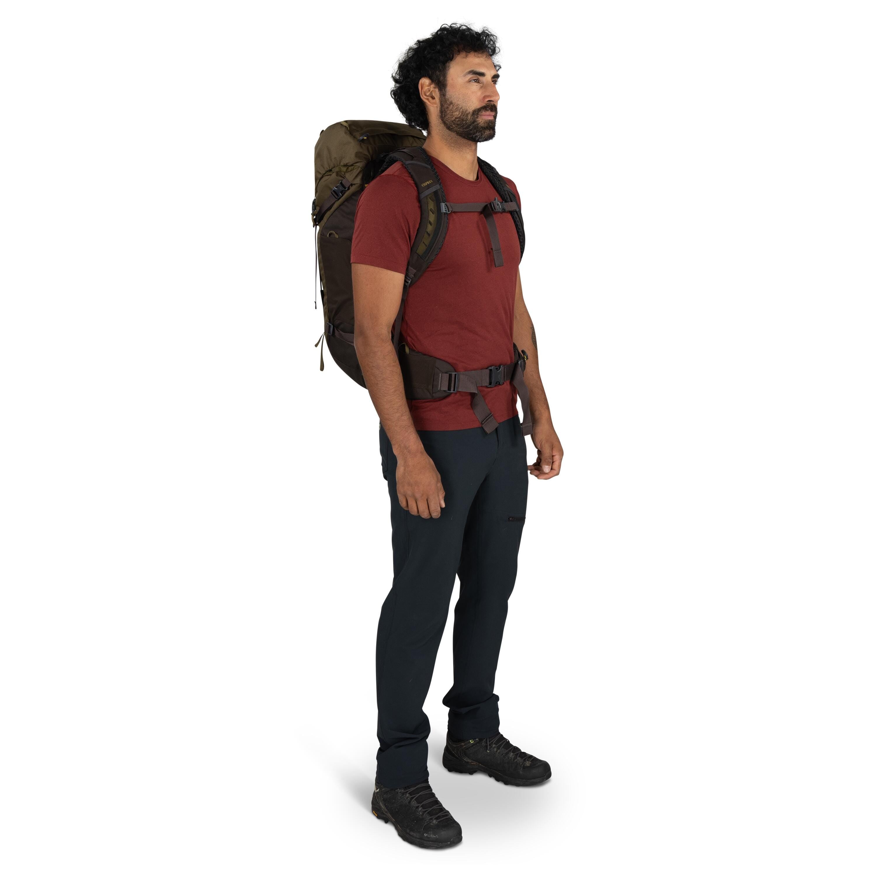 Osprey Kestrel LT 35 Hiking Backpack 35L in Moss Green — lifestyle