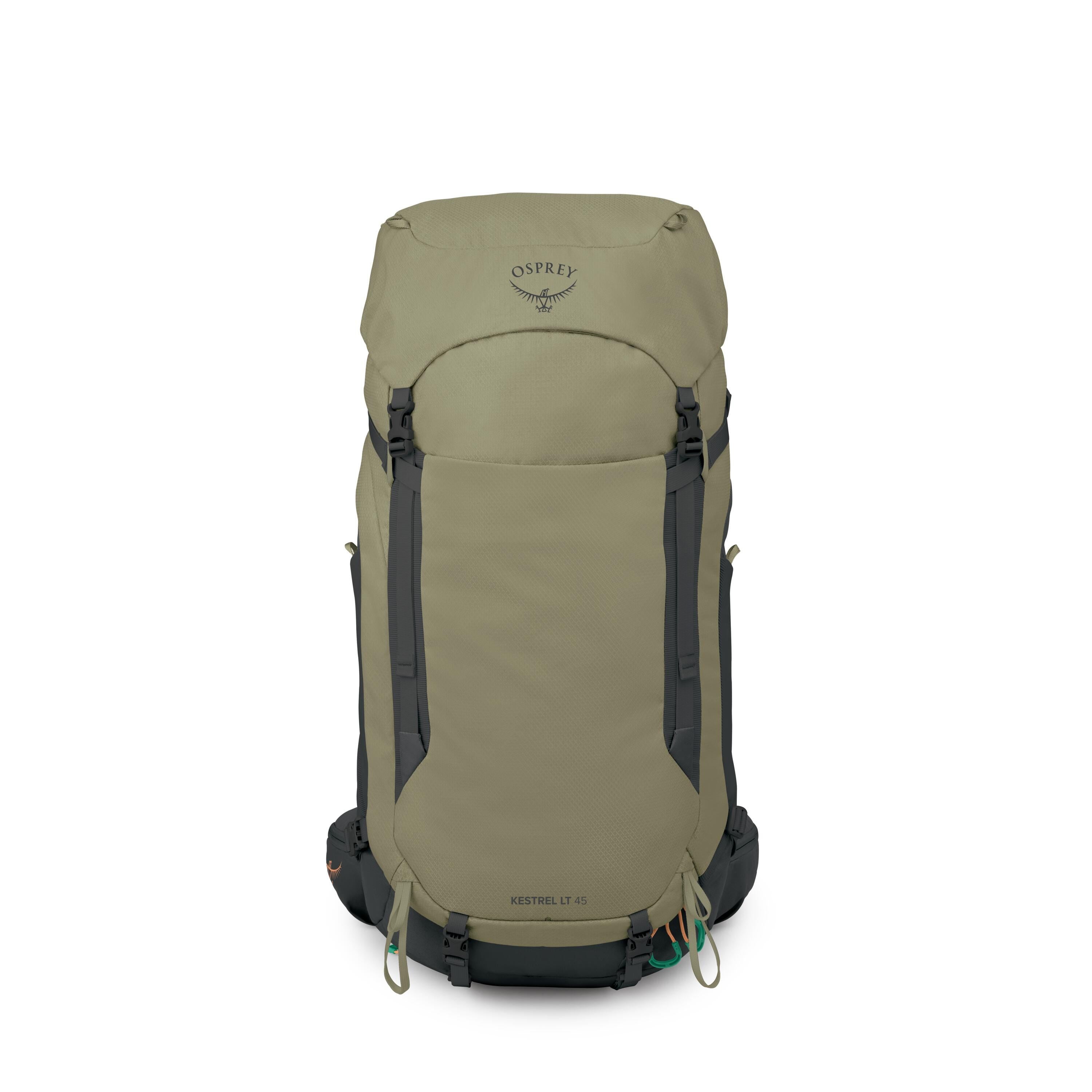 Osprey Kestrel LT 45 Backpacking Pack 45L in Olive Tan — front view