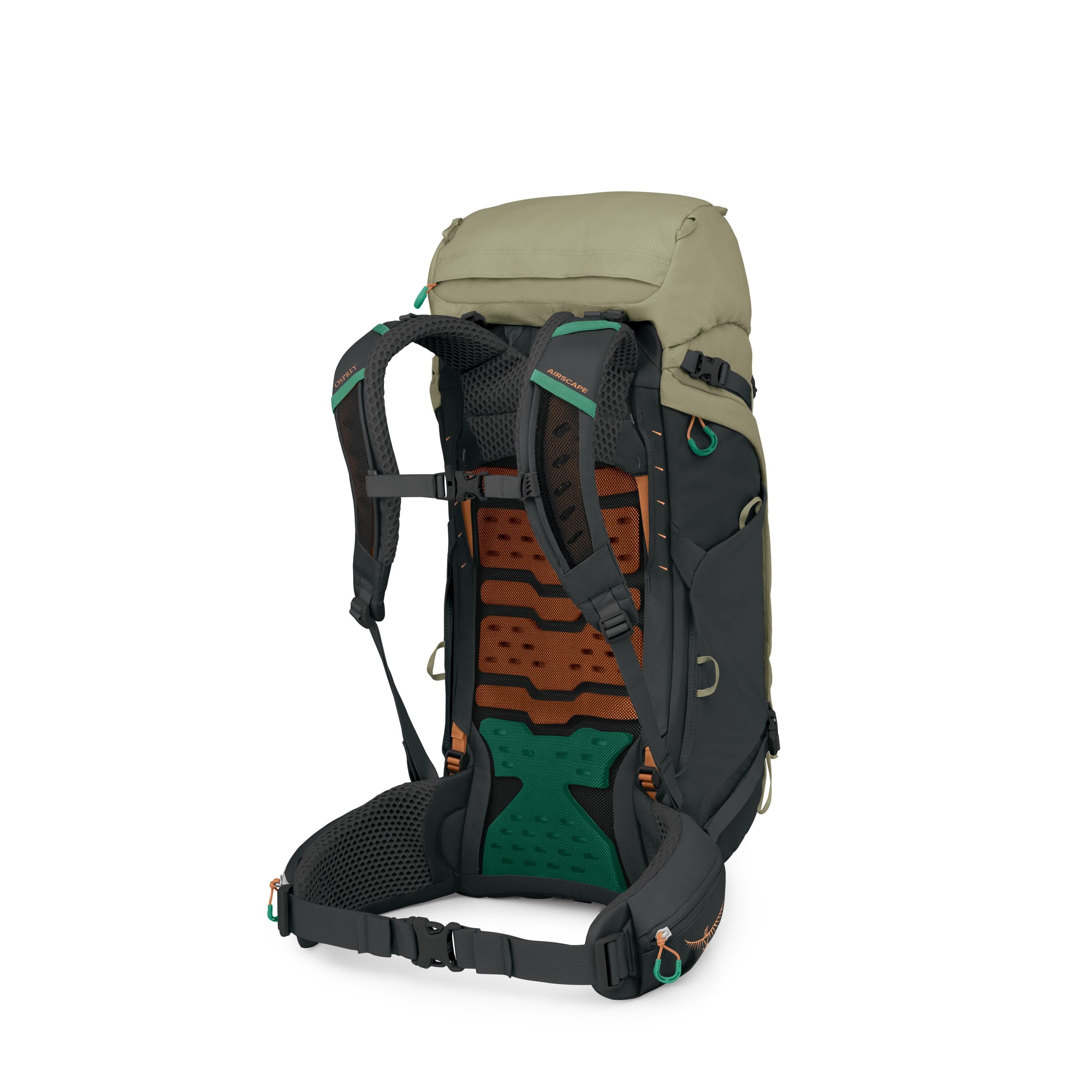 Osprey Kestrel LT 45 Backpacking Pack 45L in Olive Tan — angle view 3