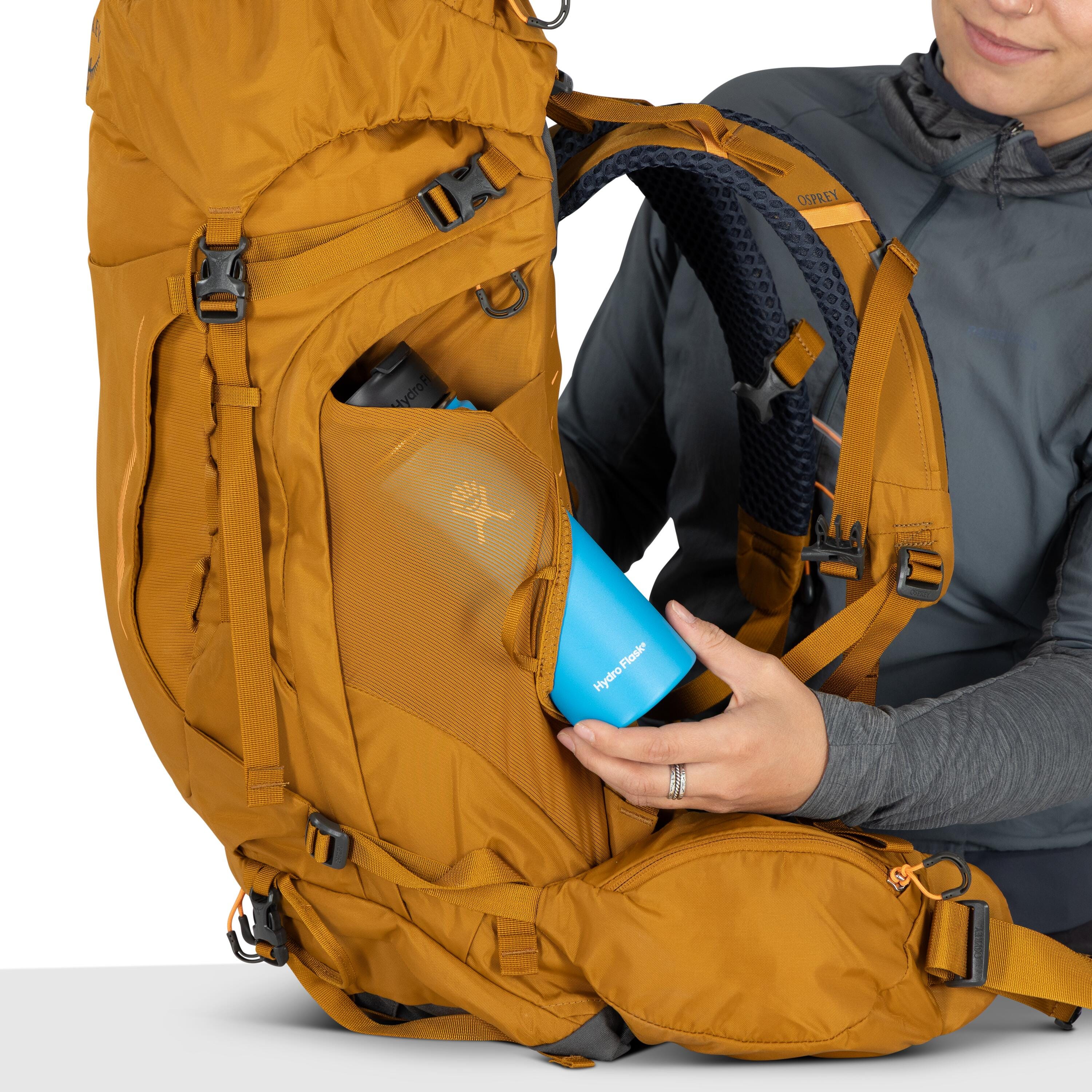 Osprey Kyte 38 Women's Backpacking Pack 38L in Barley Brown — detail view 3