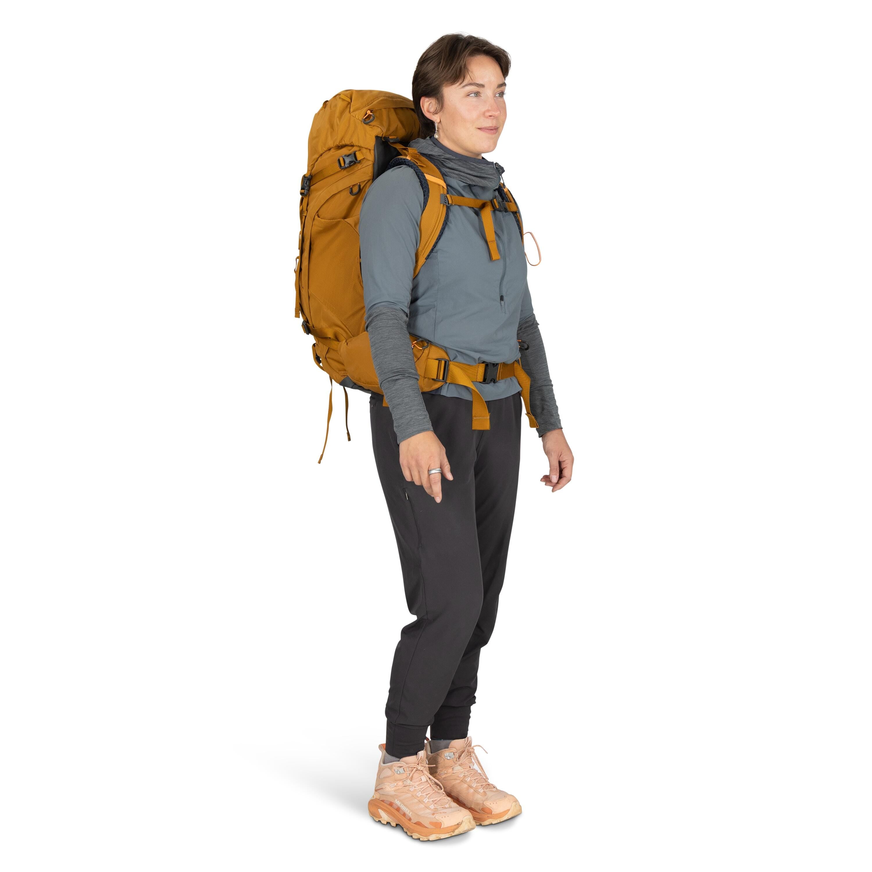Osprey Kyte 38 Women's Backpacking Pack 38L in Barley Brown — lifestyle
