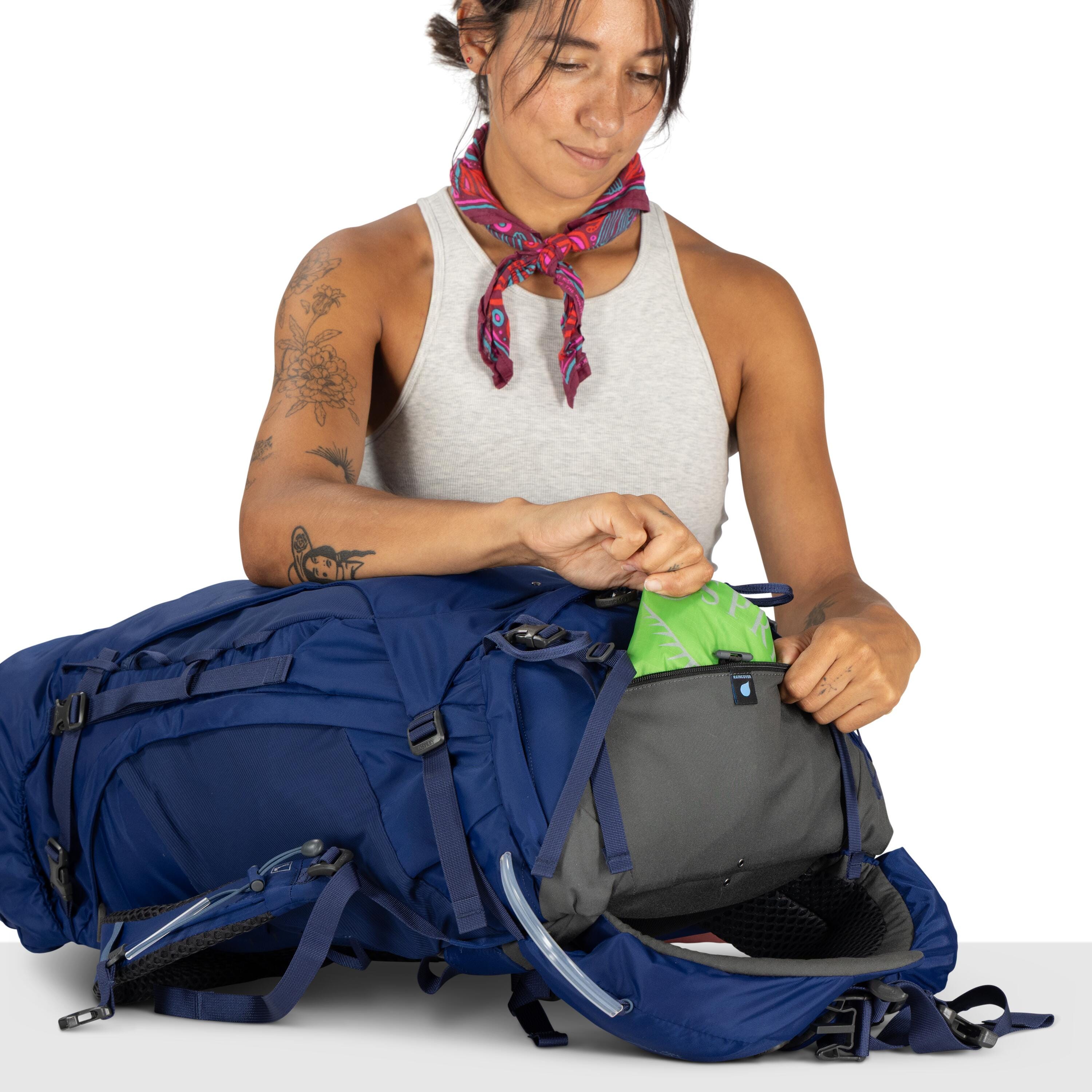 Osprey Kyte 48 Women's Backpacking Pack 48L in Serenity Blue — detail view 4