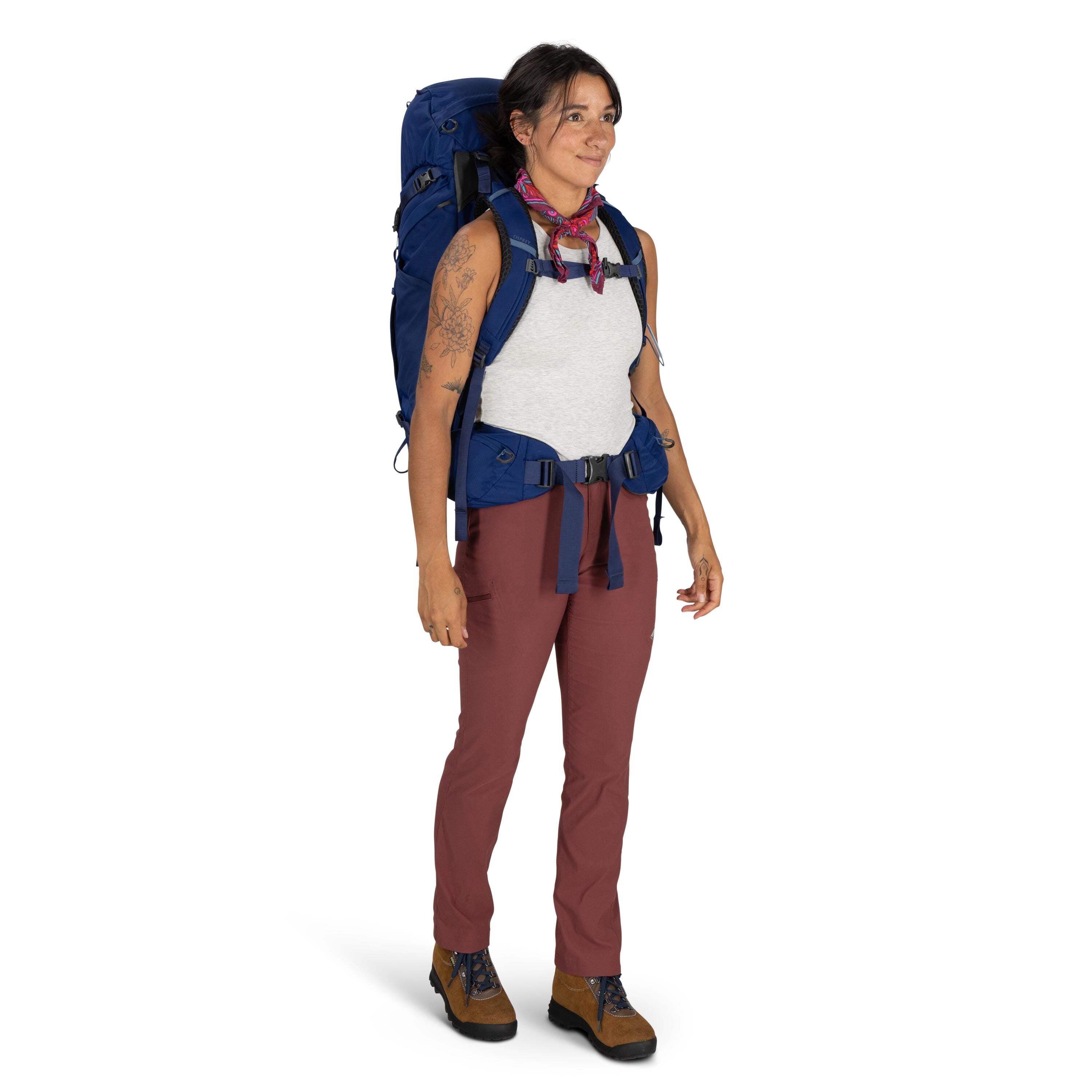 Osprey Kyte 48 Women's Backpacking Pack 48L in Serenity Blue — lifestyle