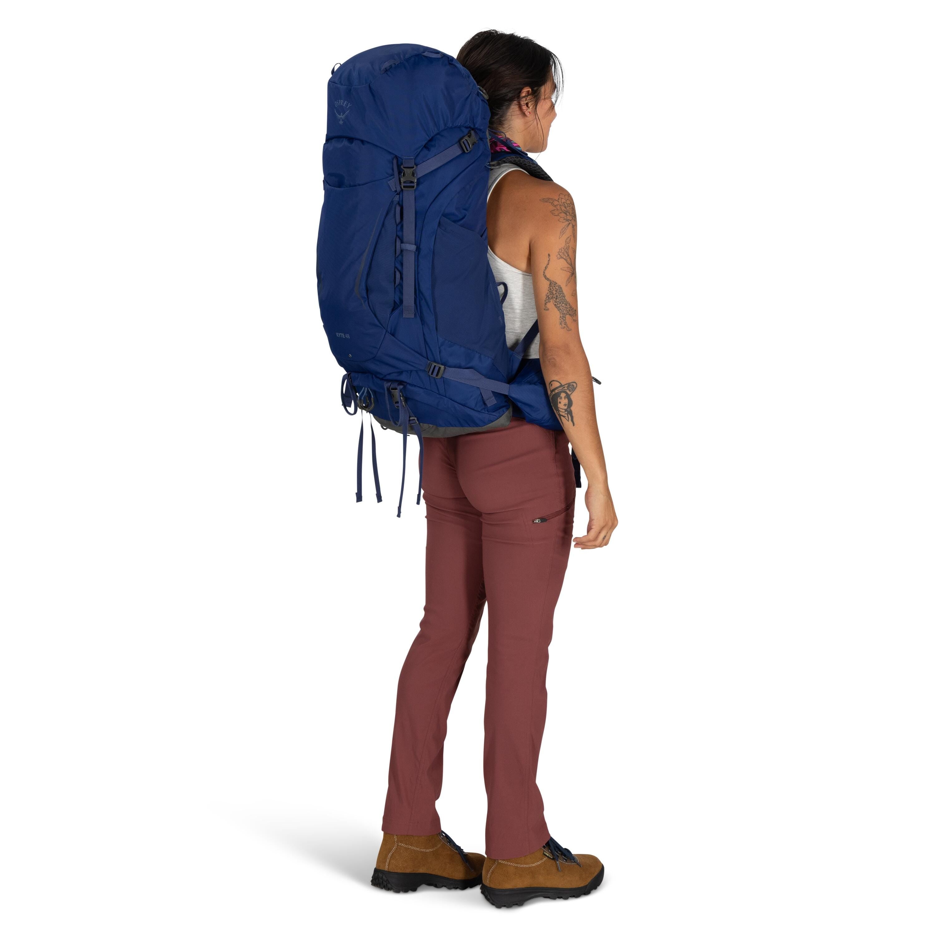 Osprey Kyte 48 Women's Backpacking Pack 48L in Serenity Blue — lifestyle 2