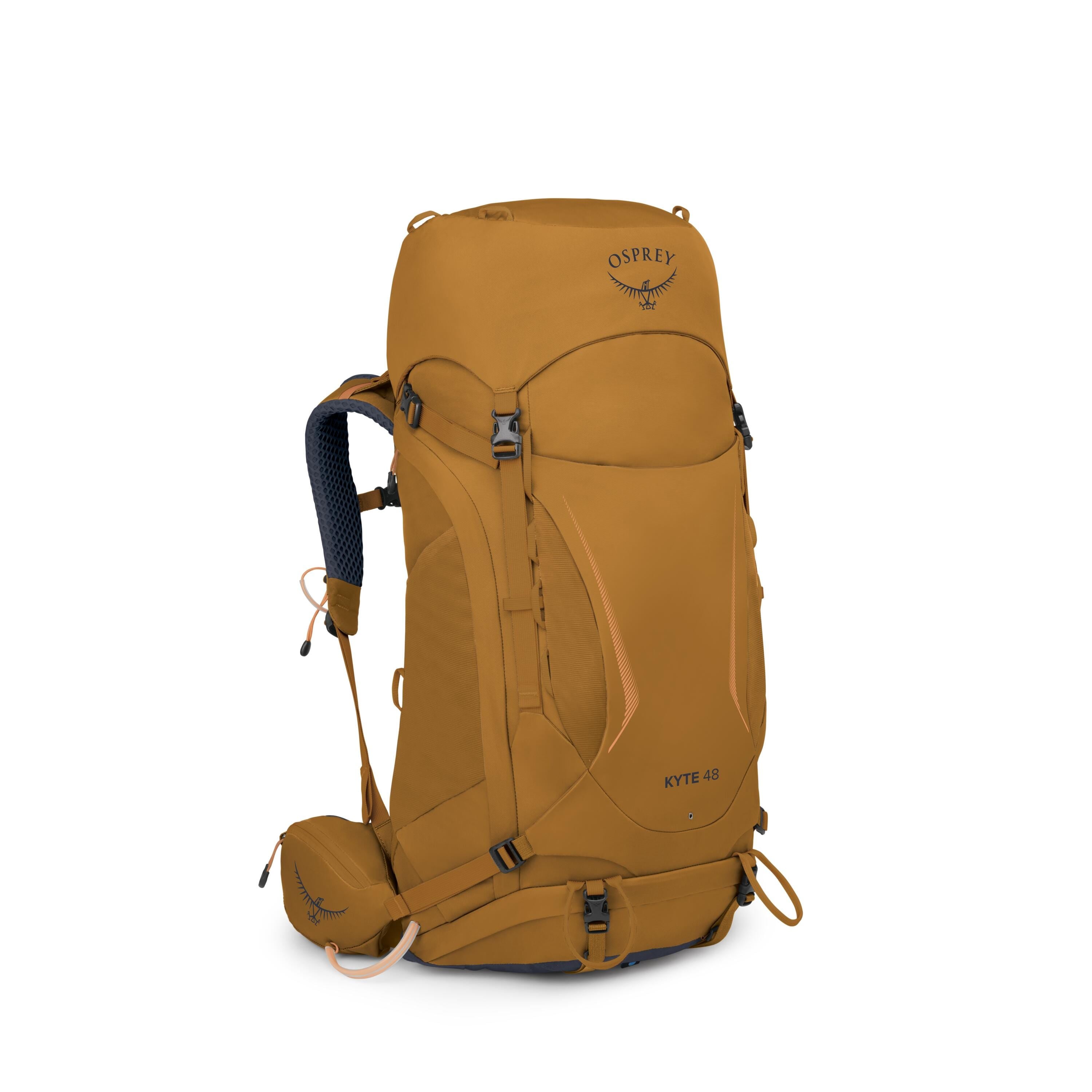 Osprey Kyte 48 Women's Backpacking Pack 48L in Barley Brown — angle view 2