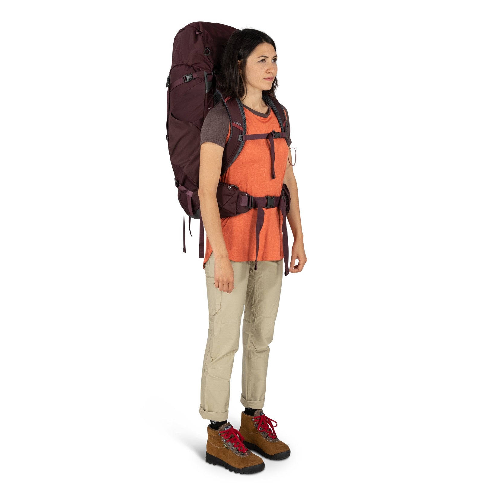 Osprey Kyte 58 Women's Backpacking Pack 58L in Elderberry Purple — lifestyle