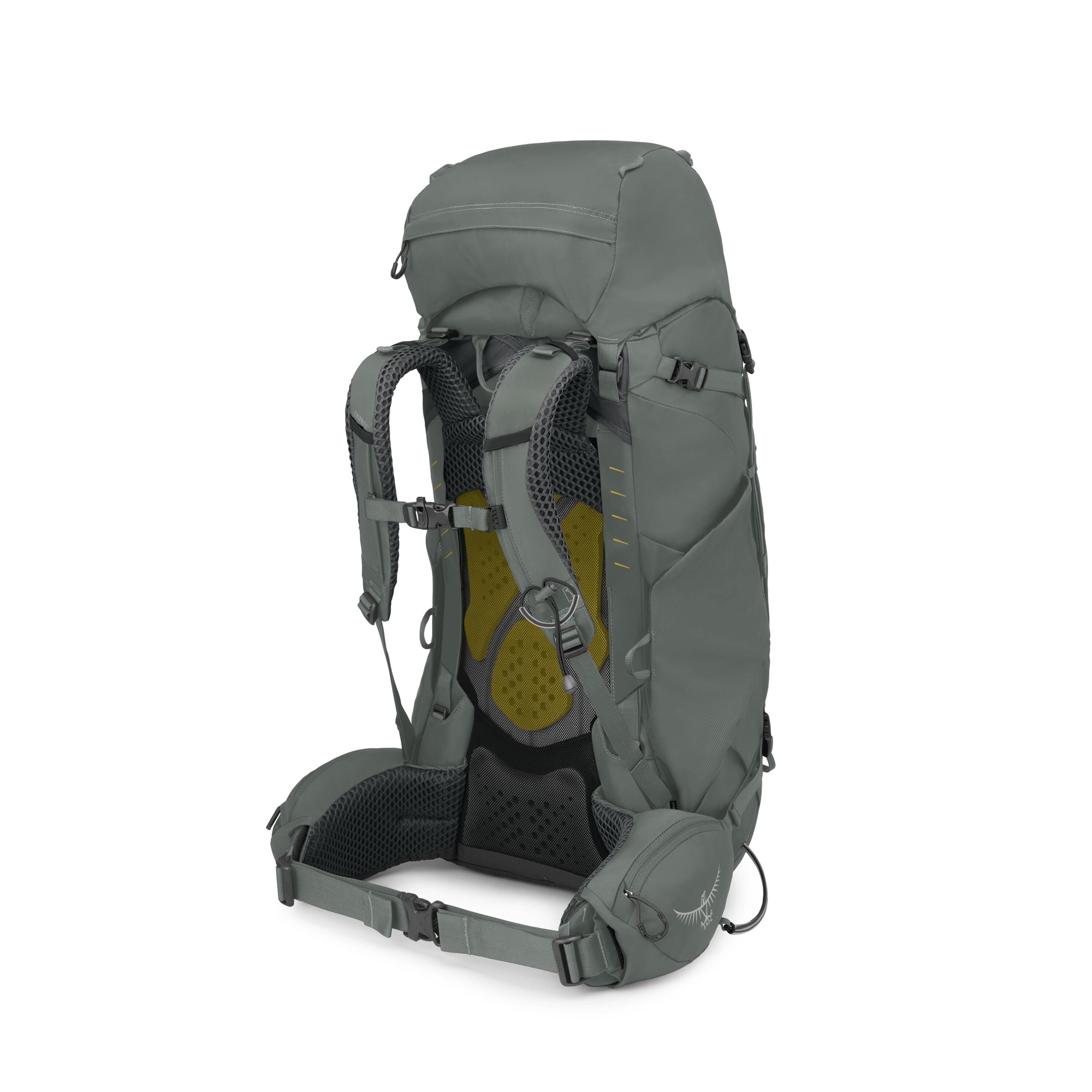 Osprey Kyte 58 Women's Backpacking Pack 58L in Rocky Brook Green — angle view 3