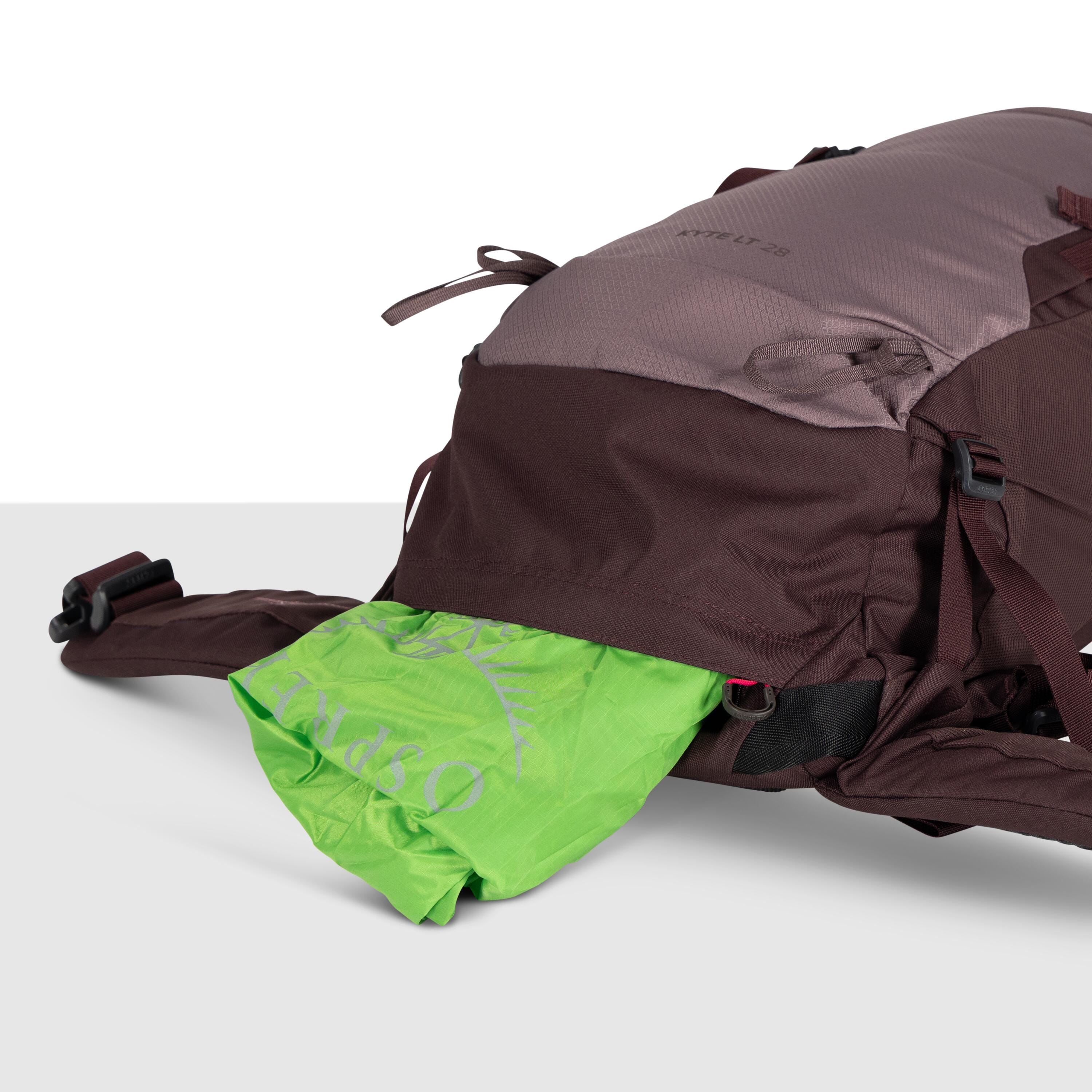 Osprey Kyte LT 28 Women's Hiking Backpack 28L in Graphite Purple — detail view
