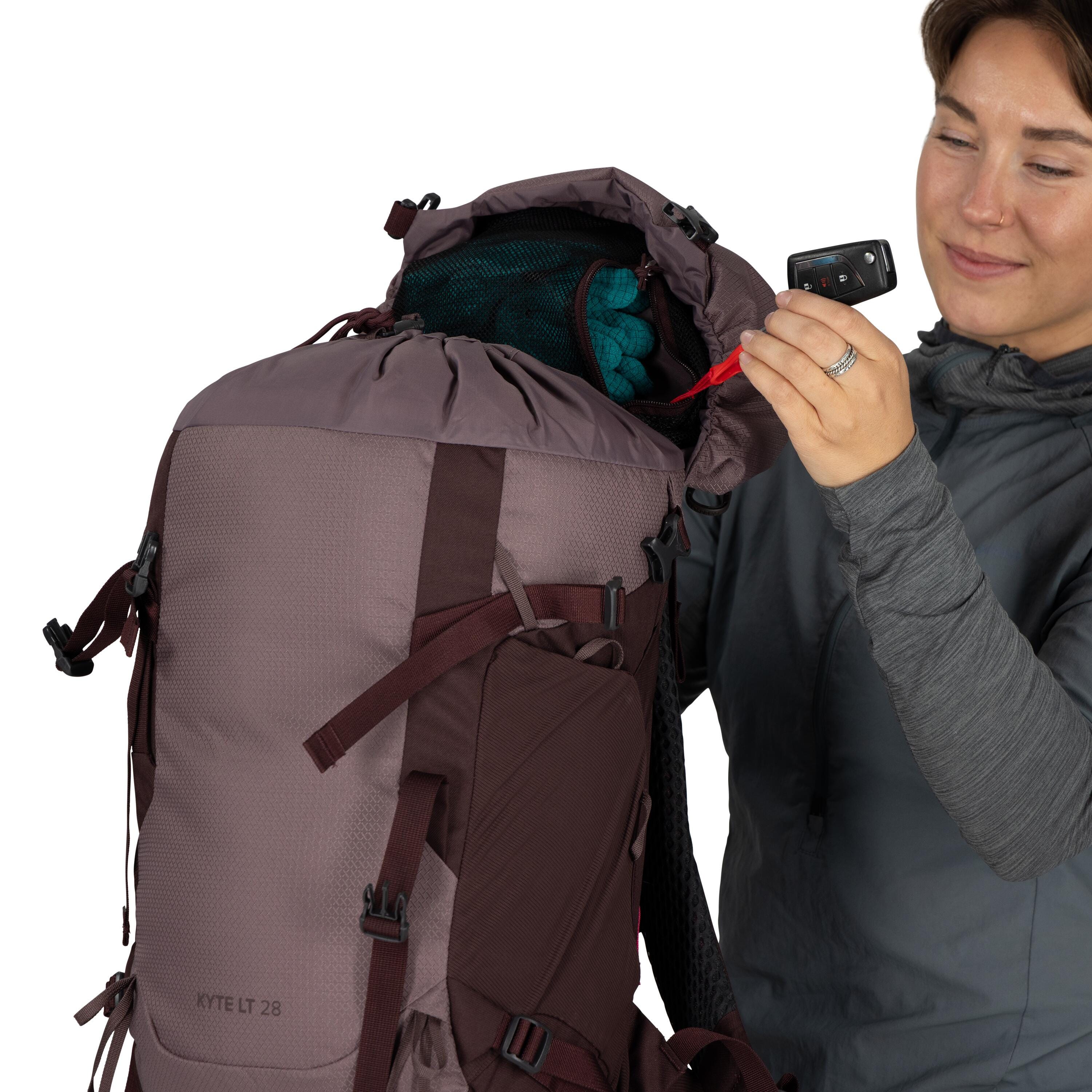 Osprey Kyte LT 28 Women's Hiking Backpack 28L in Graphite Purple — detail view 4