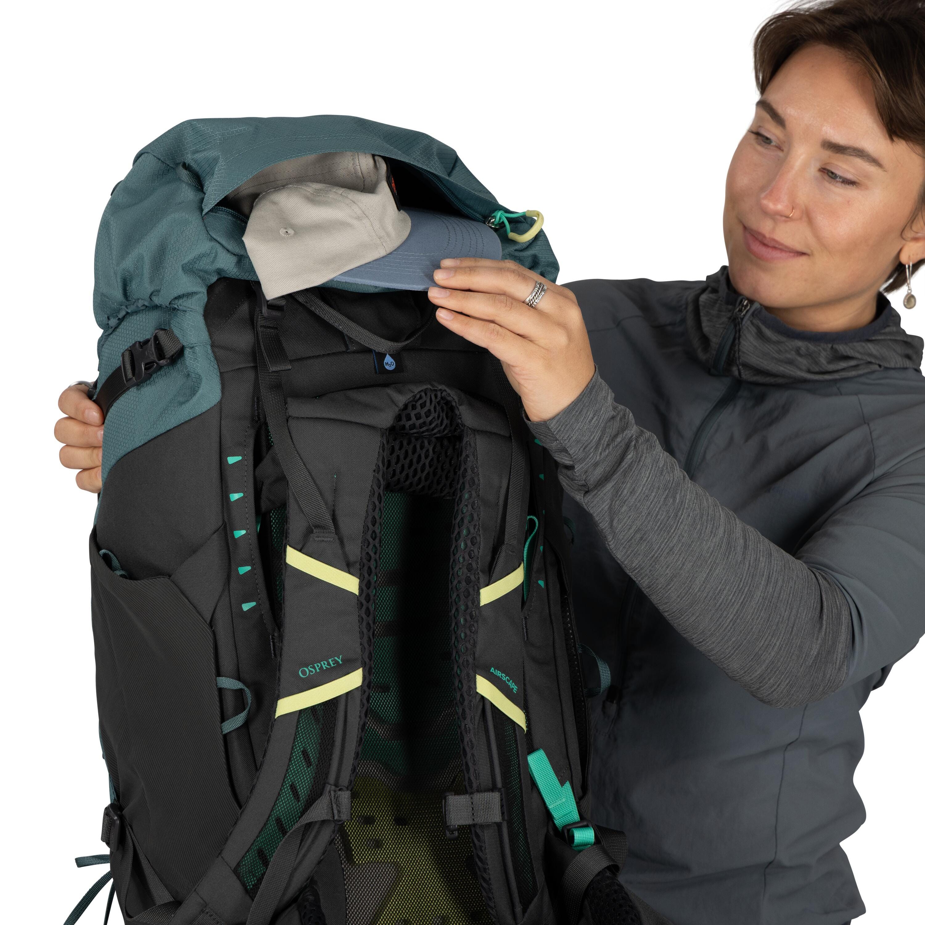 Osprey Kyte LT 45 Women's Backpacking Pack 45L in Cascade Blue — detail view 4