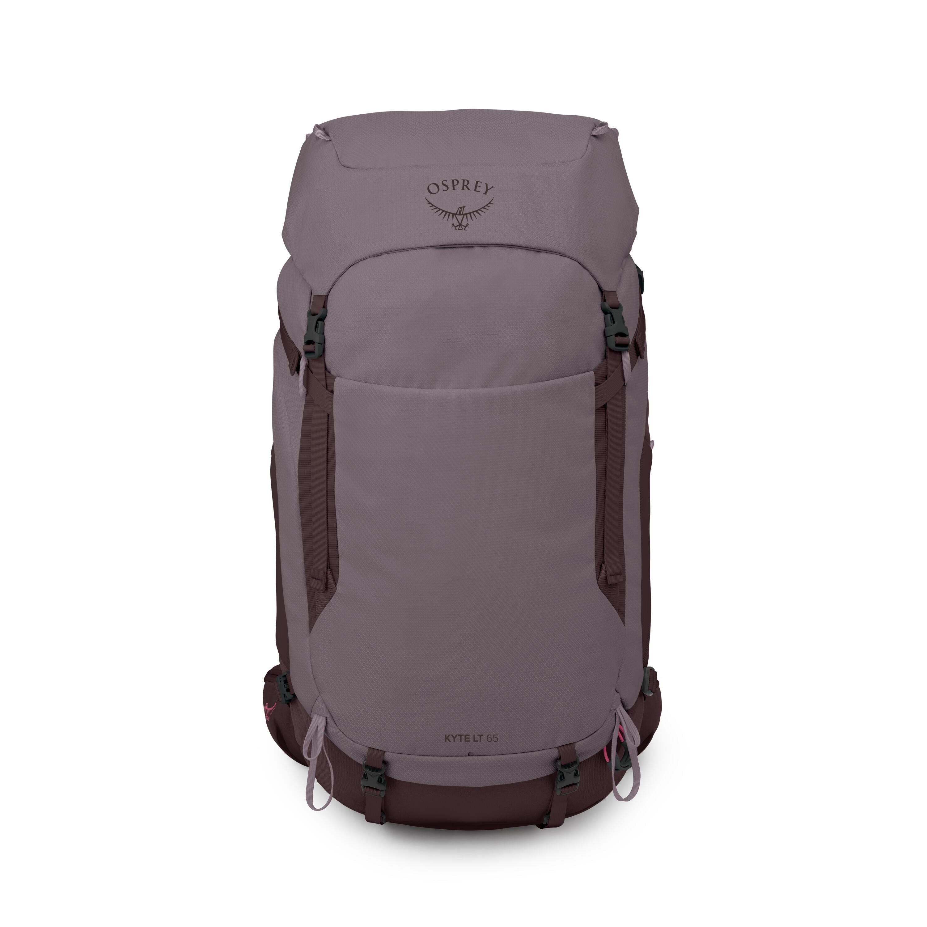 Osprey Kyte LT 65 Women's Backpacking Pack 65L in Graphite Purple — front view