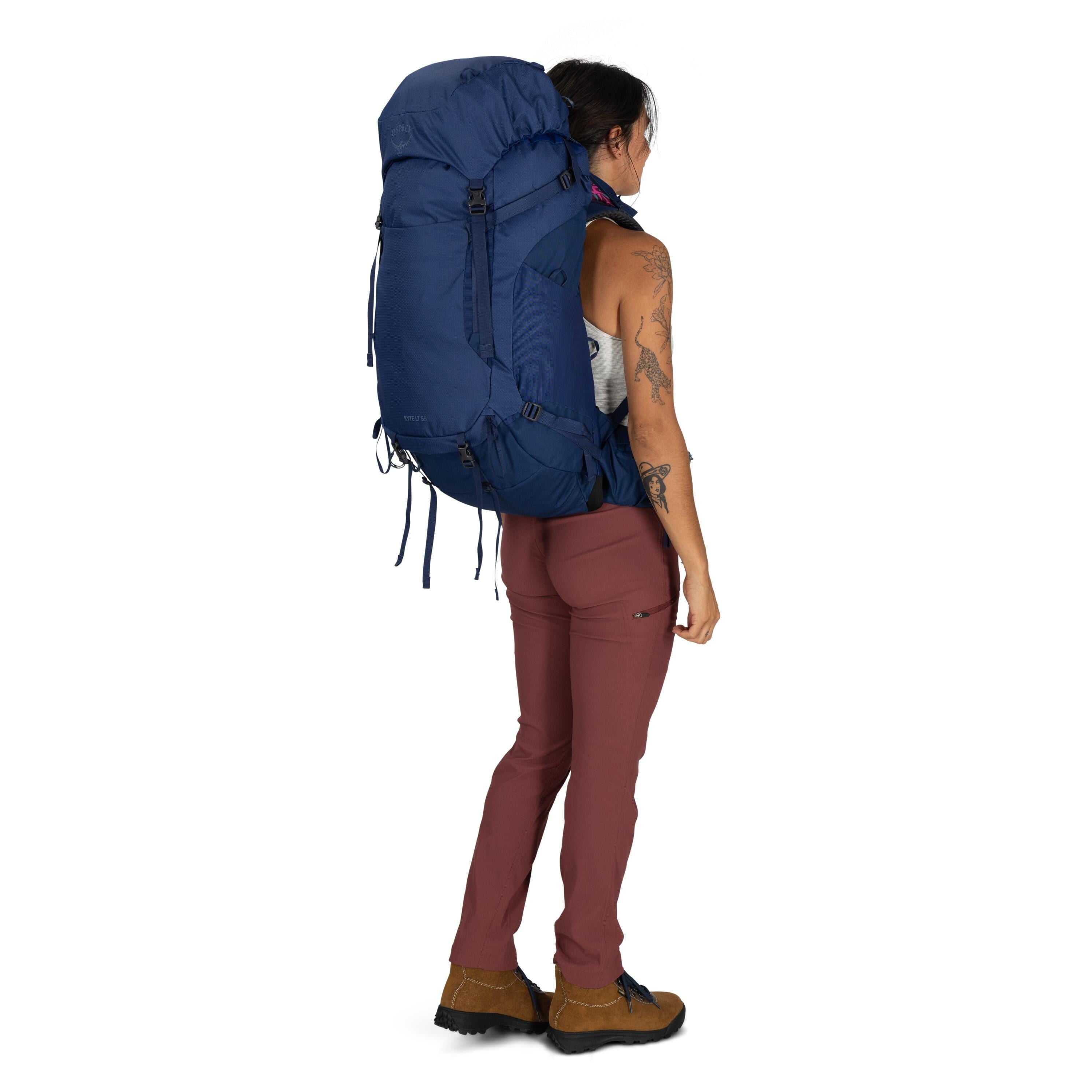 Osprey Kyte LT 65 Women's Backpacking Pack 65L in Serenity Blue — lifestyle 2