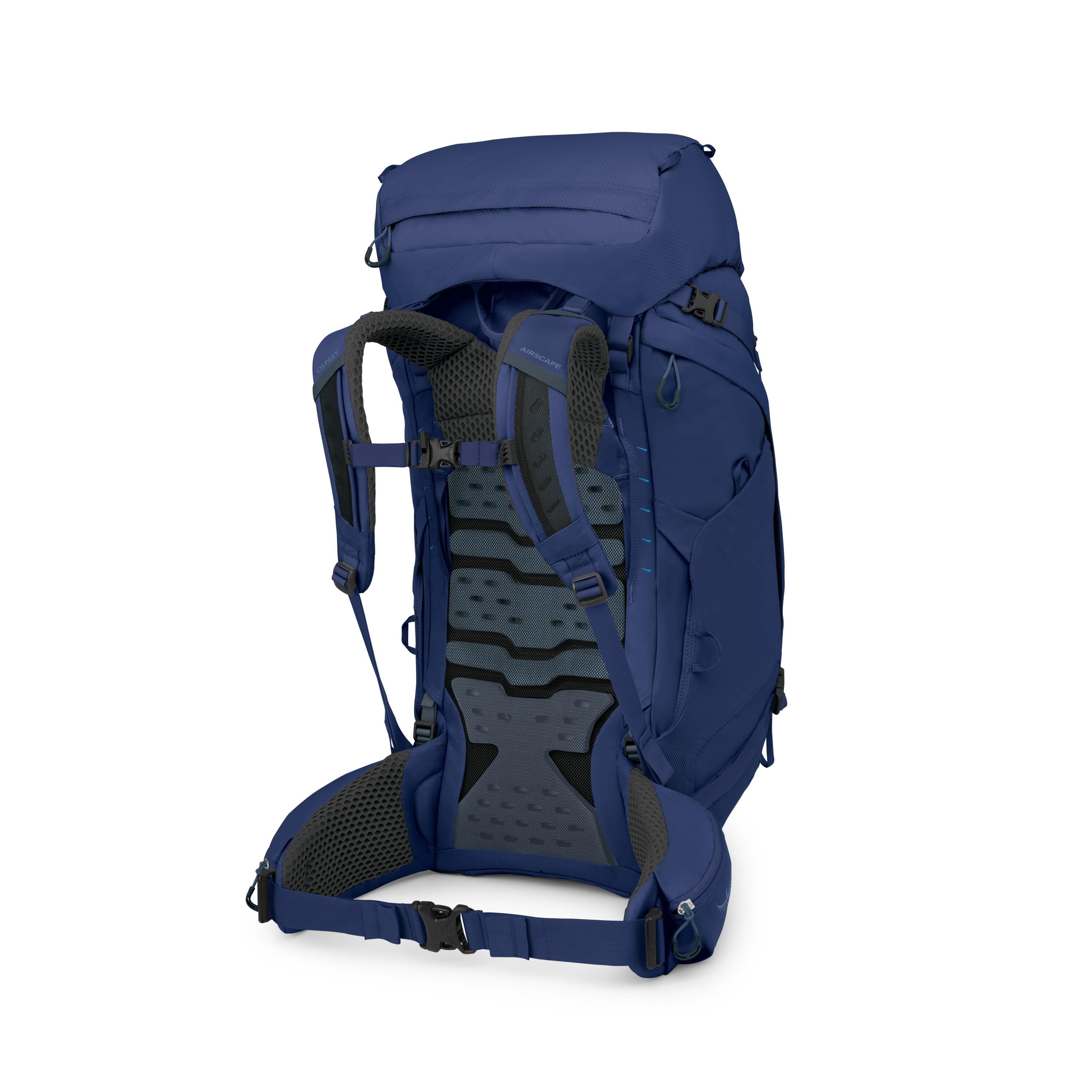 Osprey Kyte LT 65 Women's Backpacking Pack 65L in Serenity Blue — back view