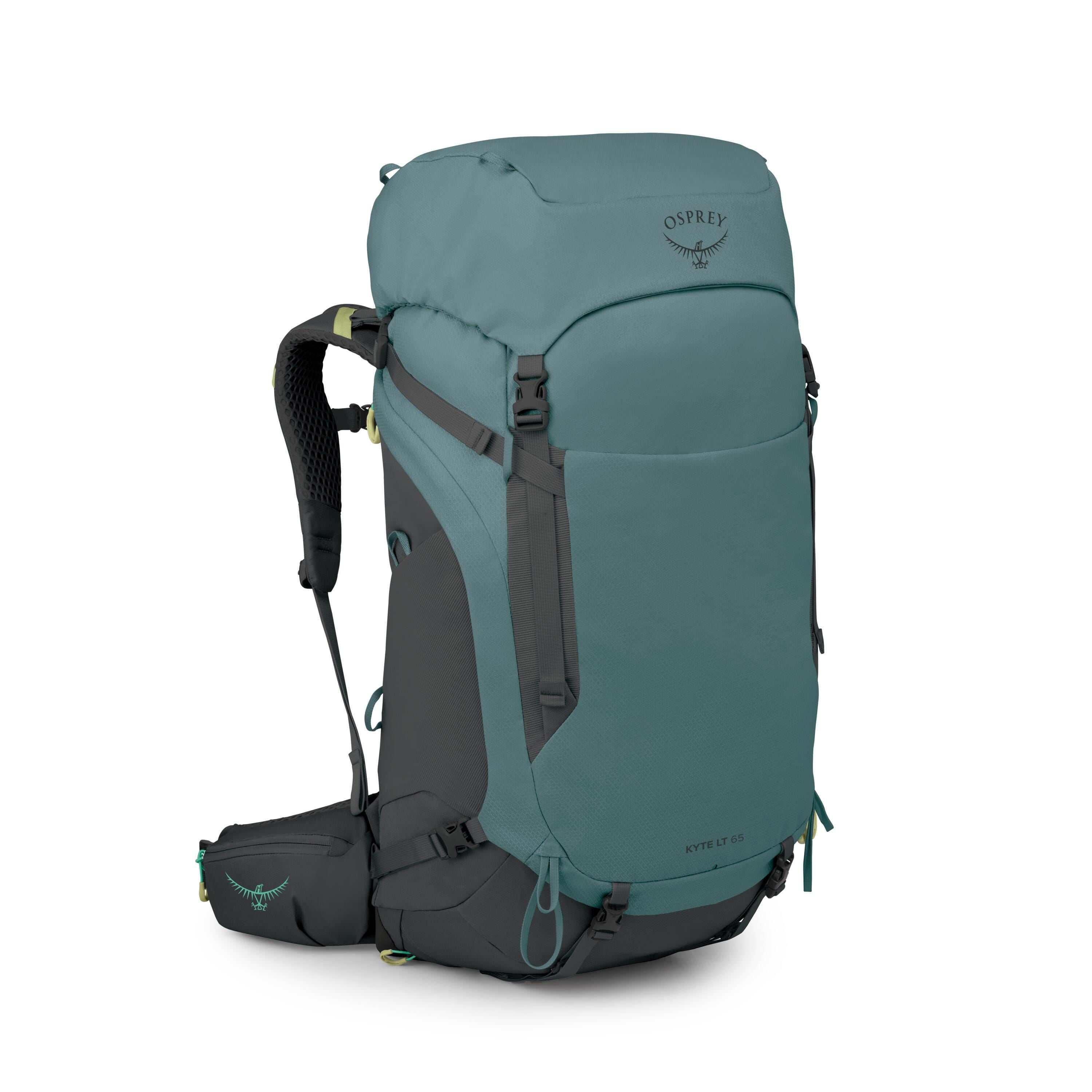Osprey Kyte LT 65 Women's Backpacking Pack 65L in Cascade Blue — angle view 2