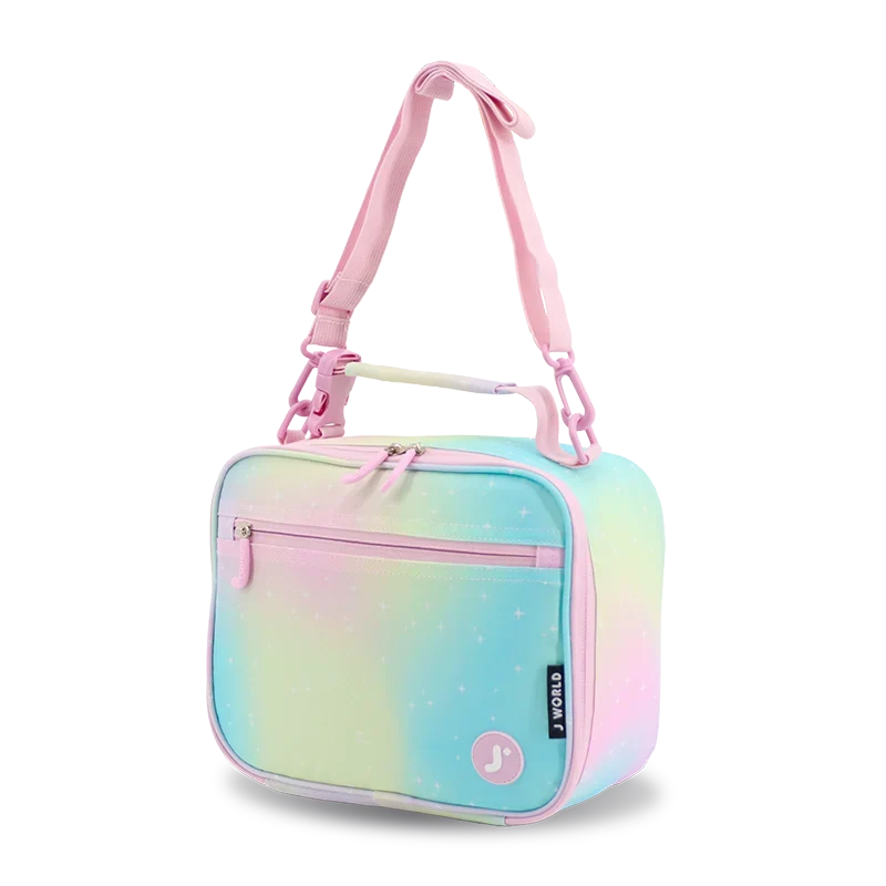 J World Cody Lunch Bag With Shoulder Strap in Aurora — angle view 2 # color_Aurora