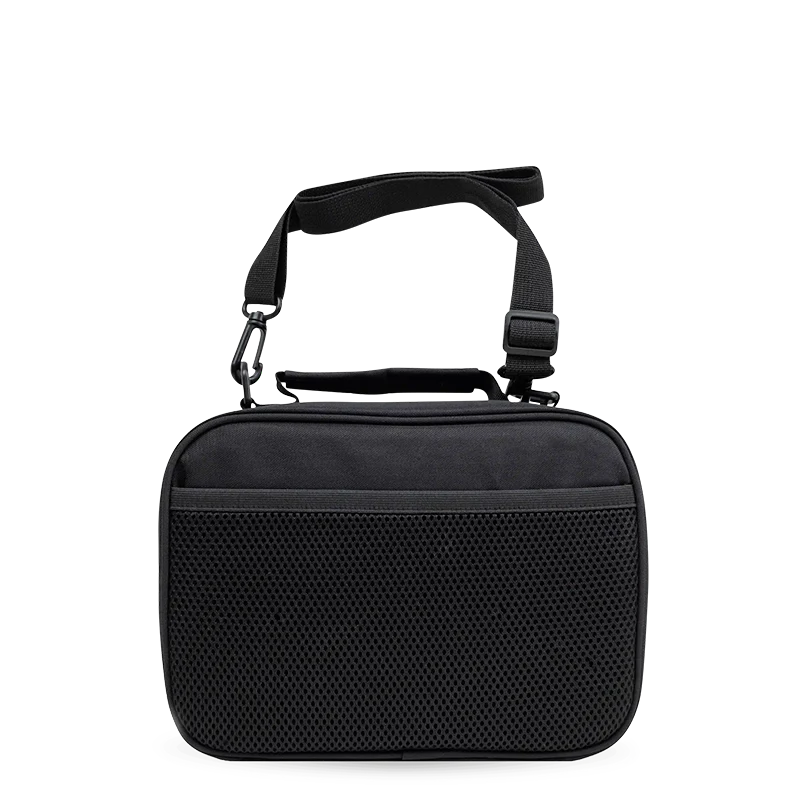 J World Cody Lunch Bag With Shoulder Strap in Black — back view # color_Black