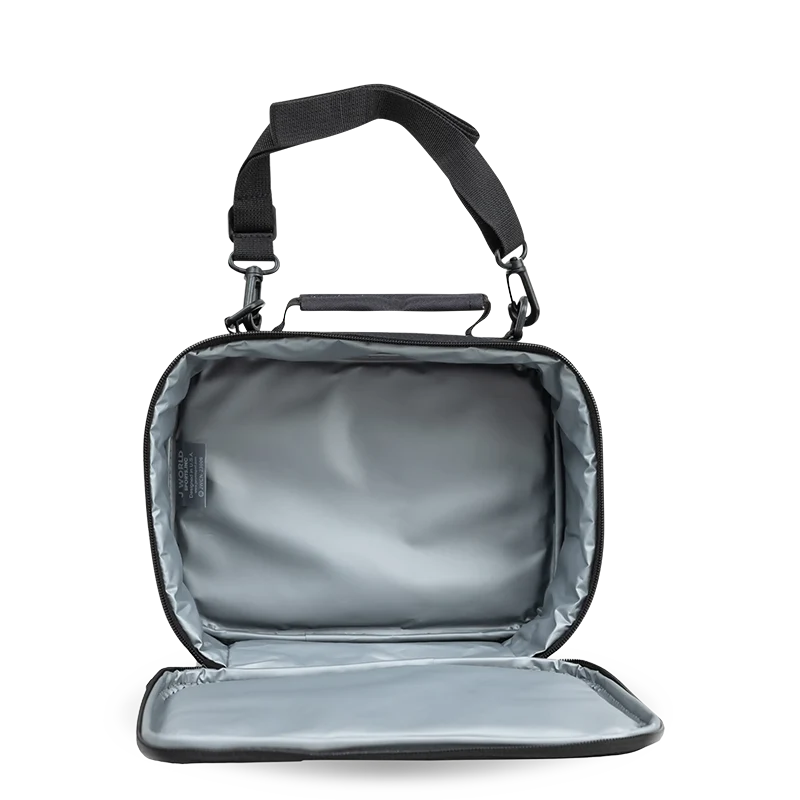 J World Cody Lunch Bag With Shoulder Strap in Black — interior view # color_Black