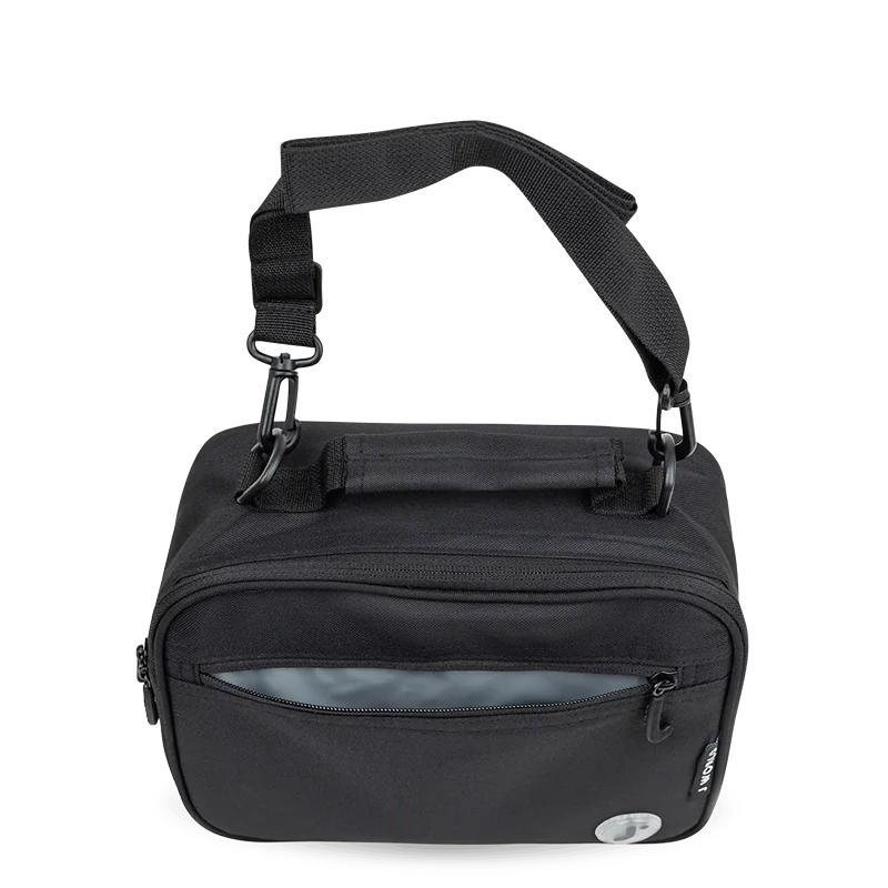 J World Cody Lunch Bag With Shoulder Strap in Black — detail view # color_Black